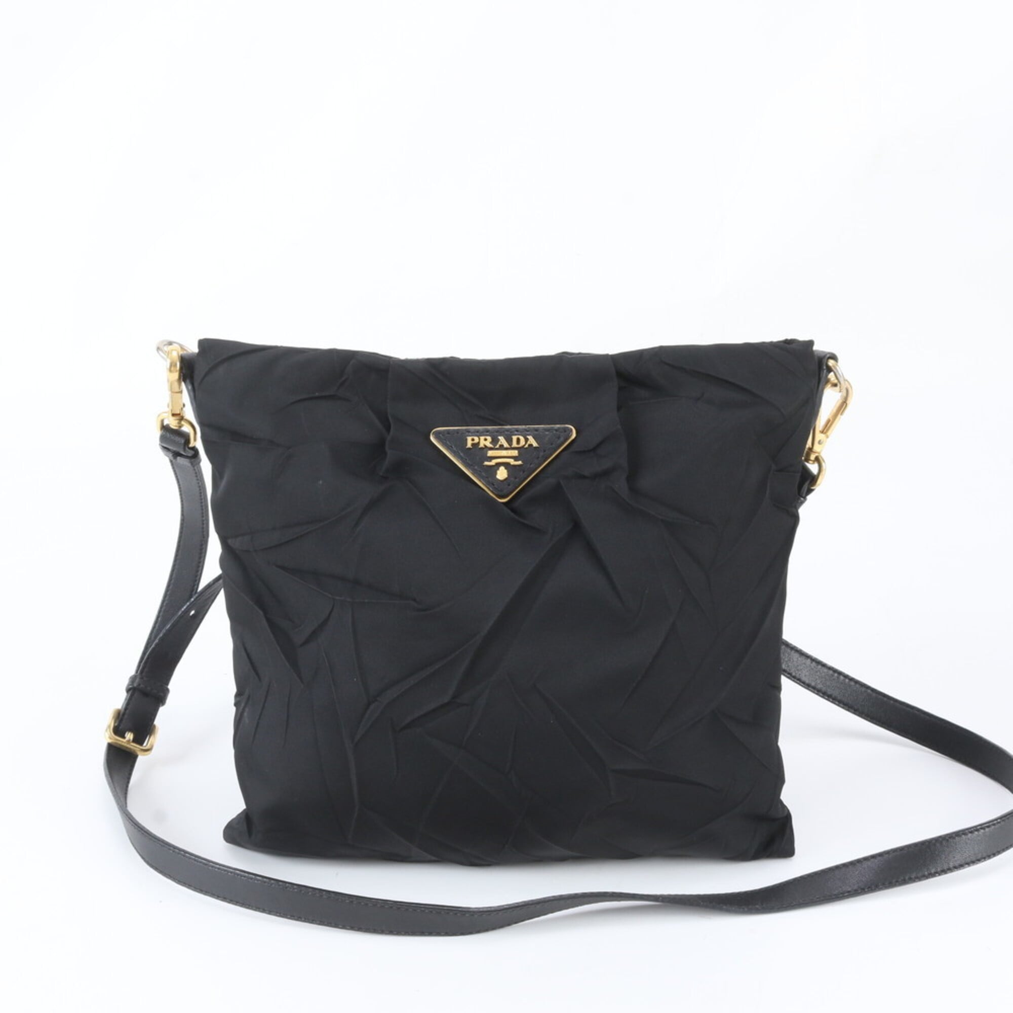 Prada Black Nylon Leather Shoulder Bag (Pre-Owned)