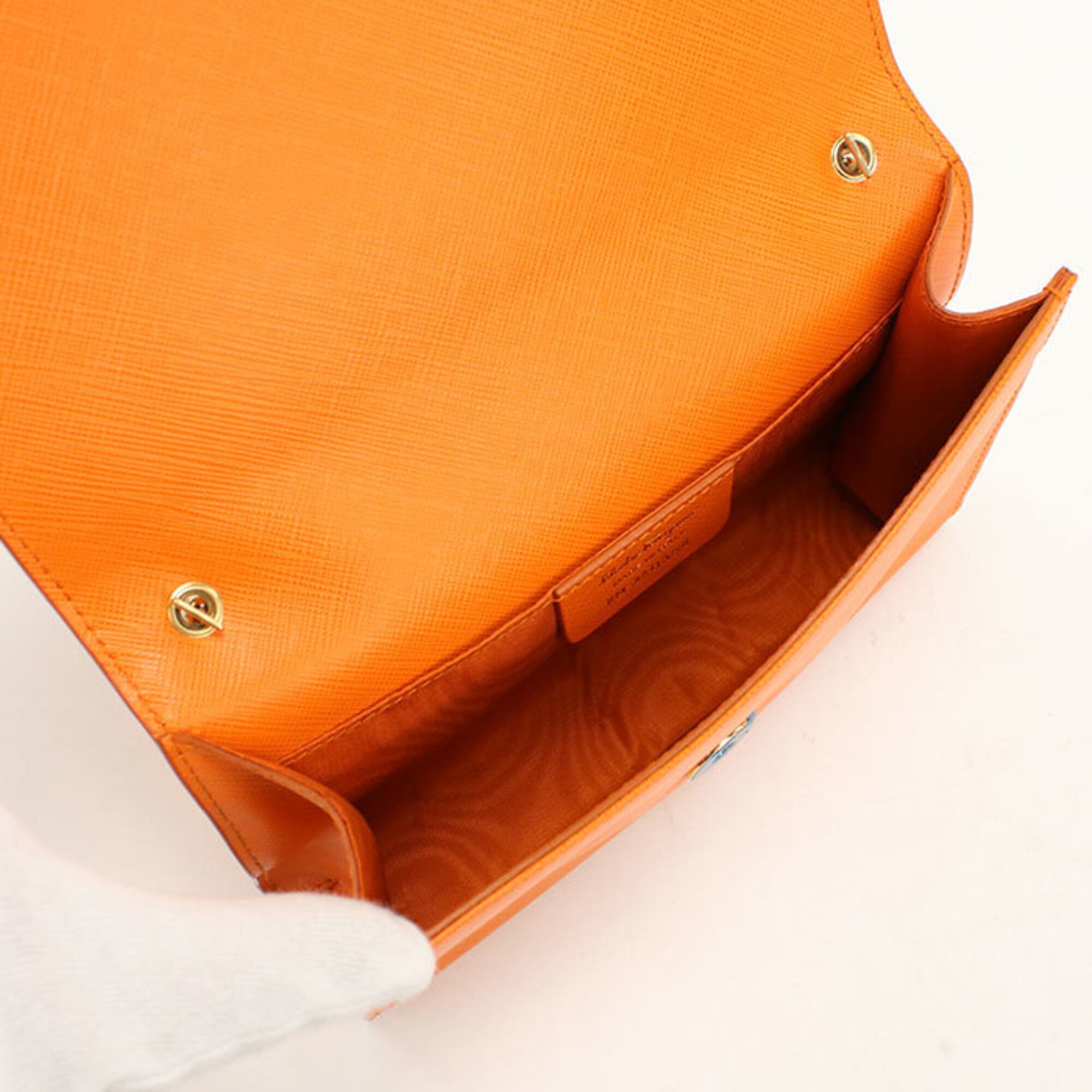 Salvatore Ferragamo Orange Leather Shoulder Bag (Pre-Owned)