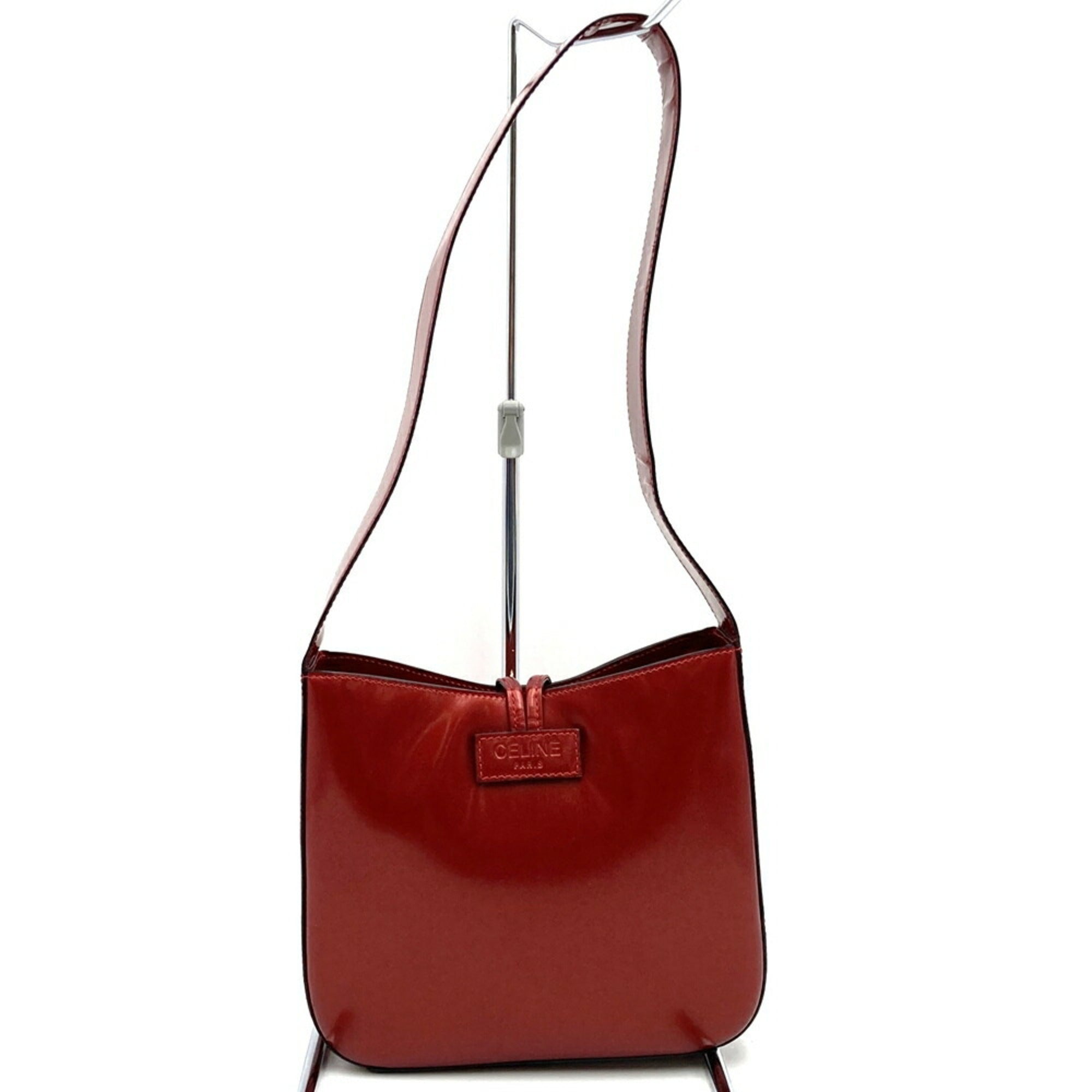 Celine Red Color Leather Handbag Shoulder Bag (Pre-Owned)