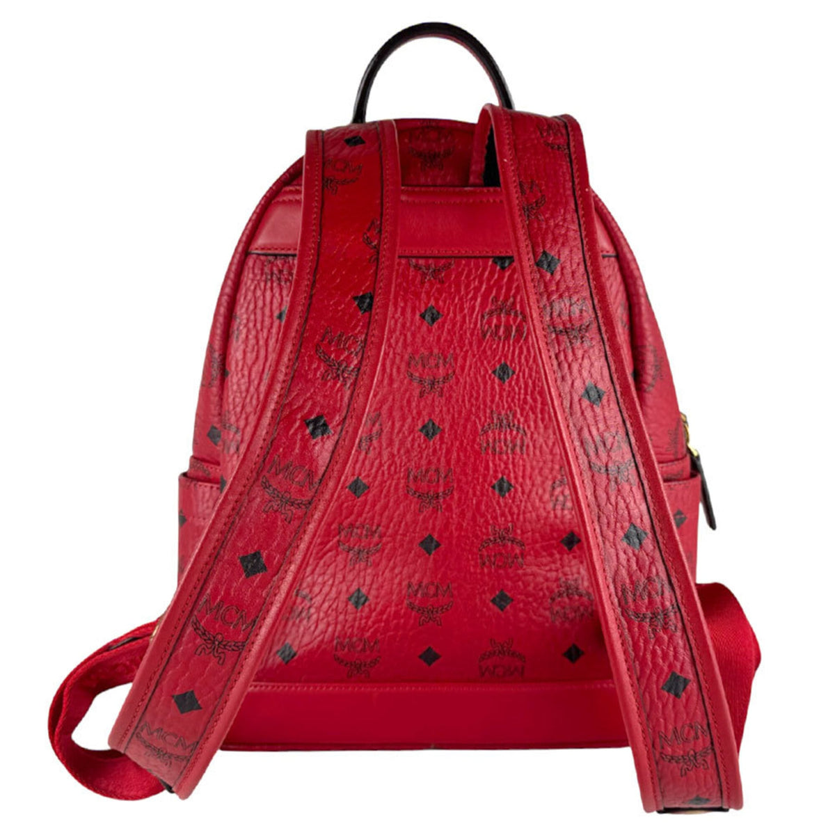Mcm Red Color Leather Backpack (Pre-Owned)