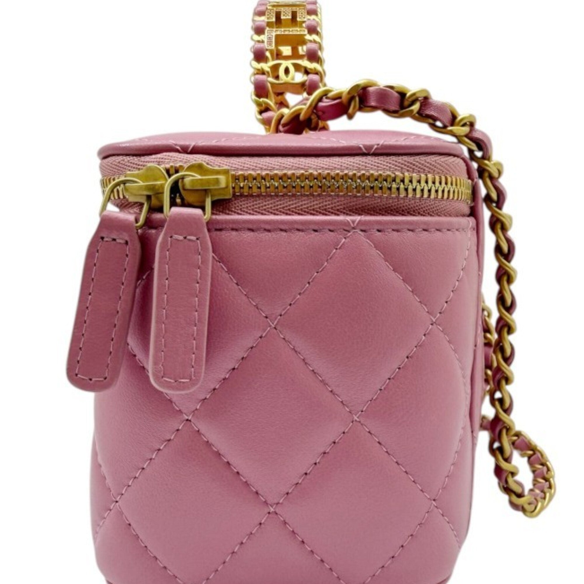 Chanel Pink Leather Handbag Shoulder Bag (Pre-Owned)