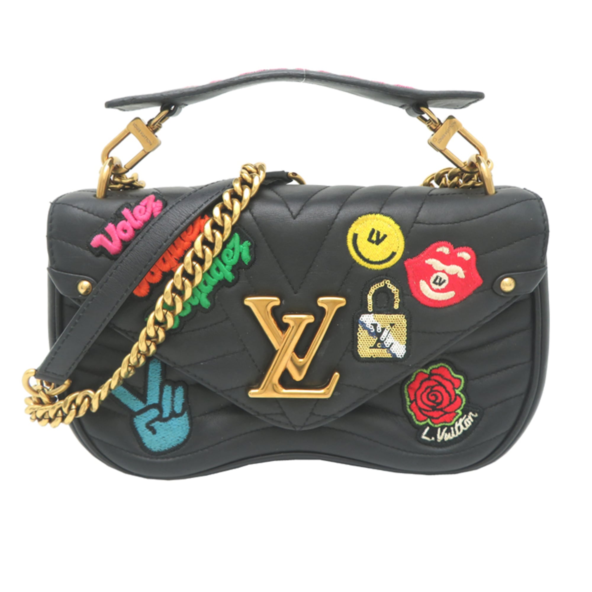 Louis Vuitton Black Leather Handbag (Pre-Owned)