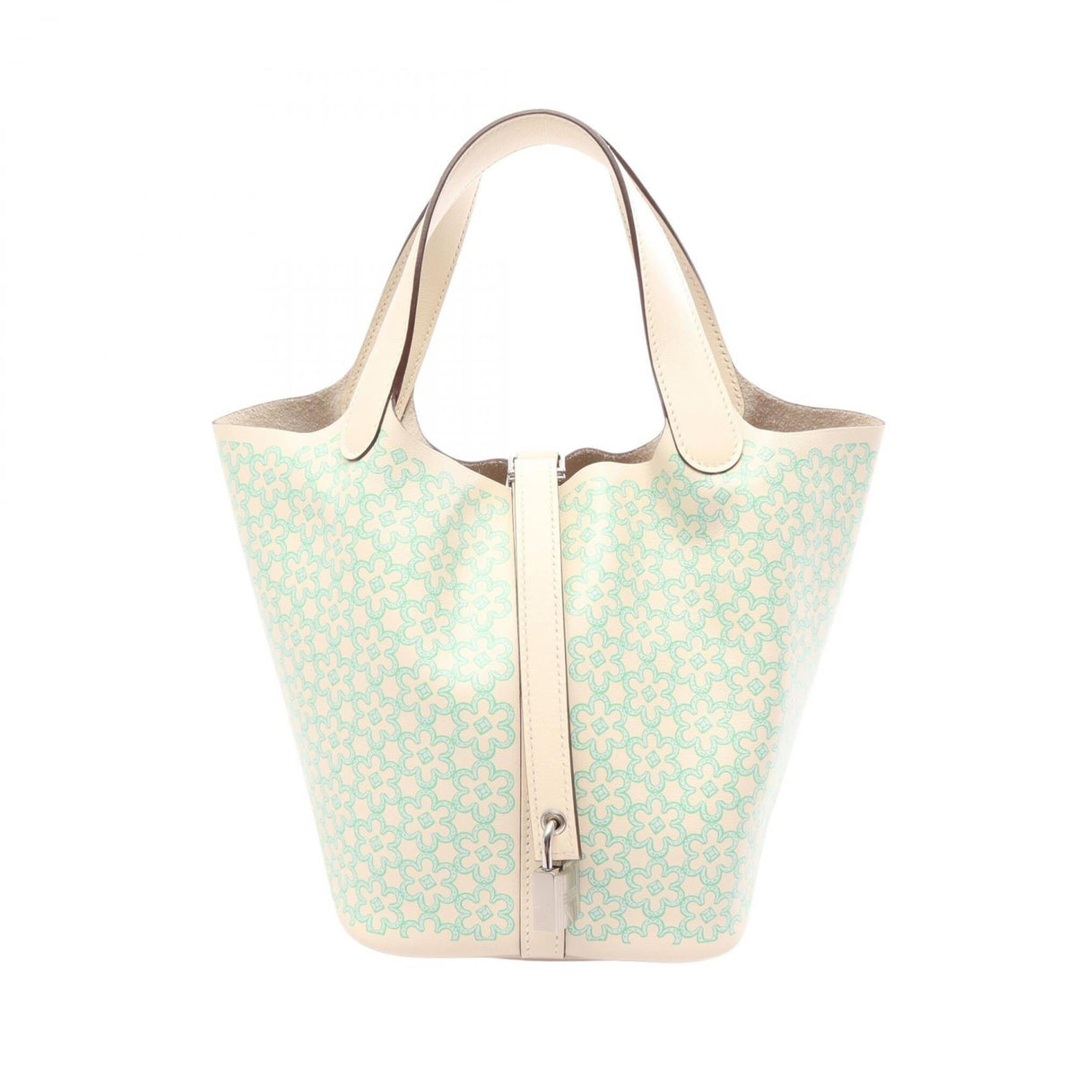 Hermes Blue Green Ivory Vert Swift Leather Handbag (Pre-Owned)