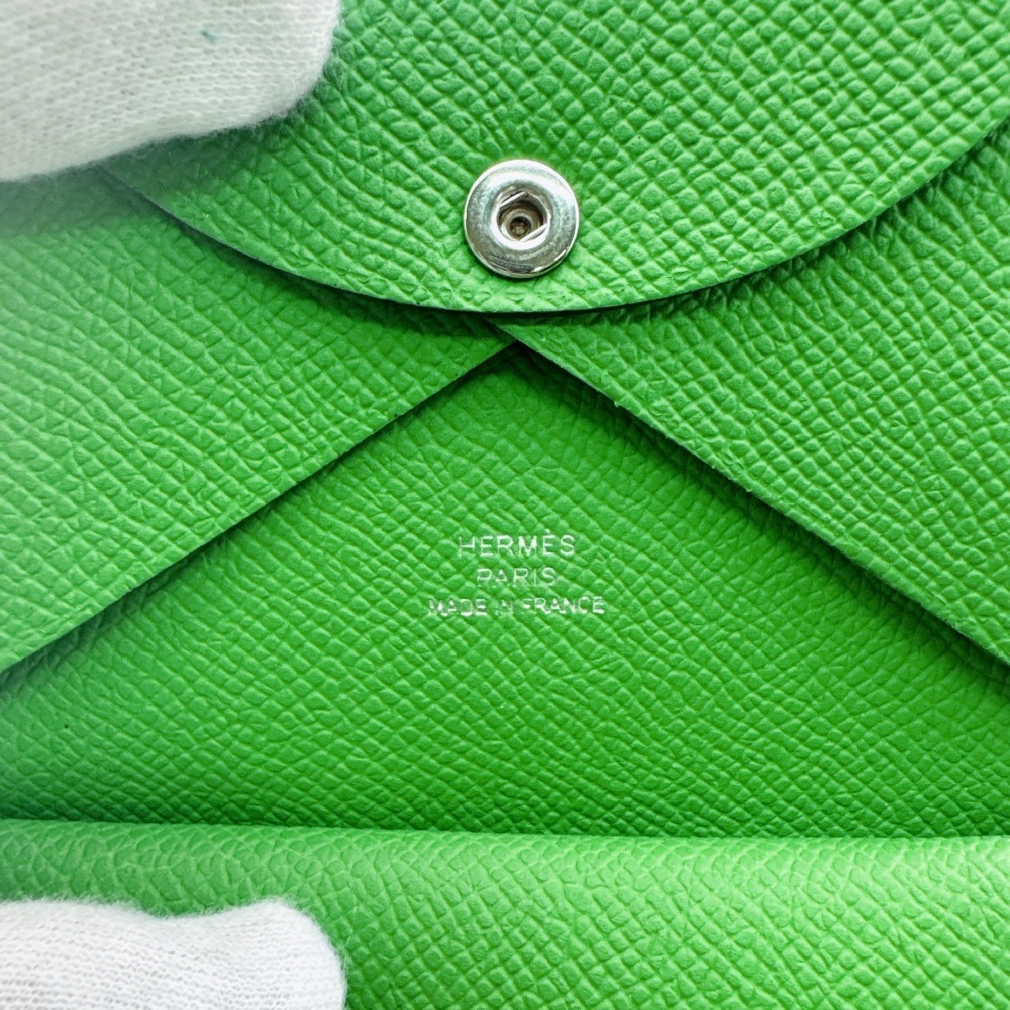 Hermes Green Epsom Leather Coin Purse/Coin Case (Pre-Owned)