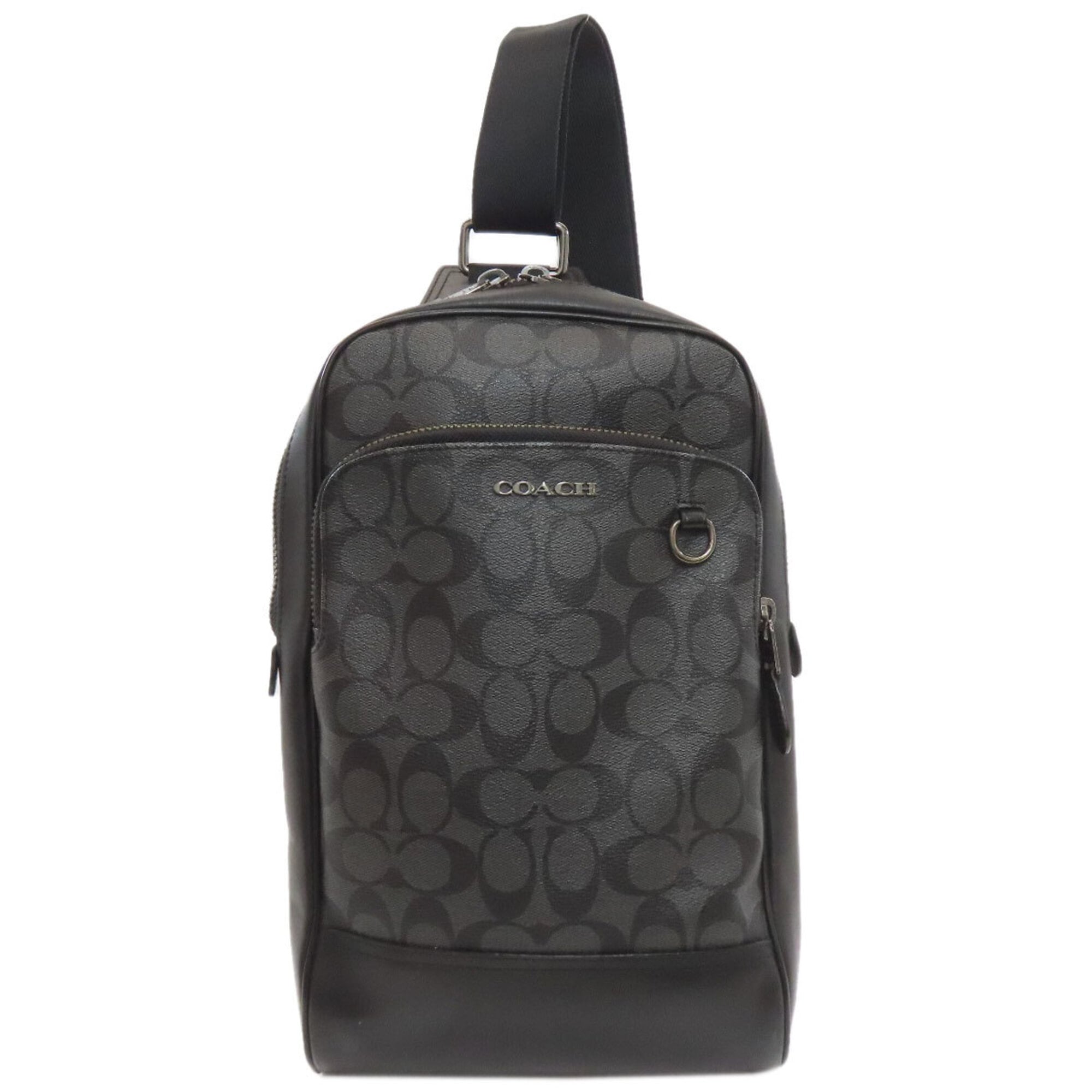 Coach Signature Gray Pvc Sling Bag (Pre-Owned)