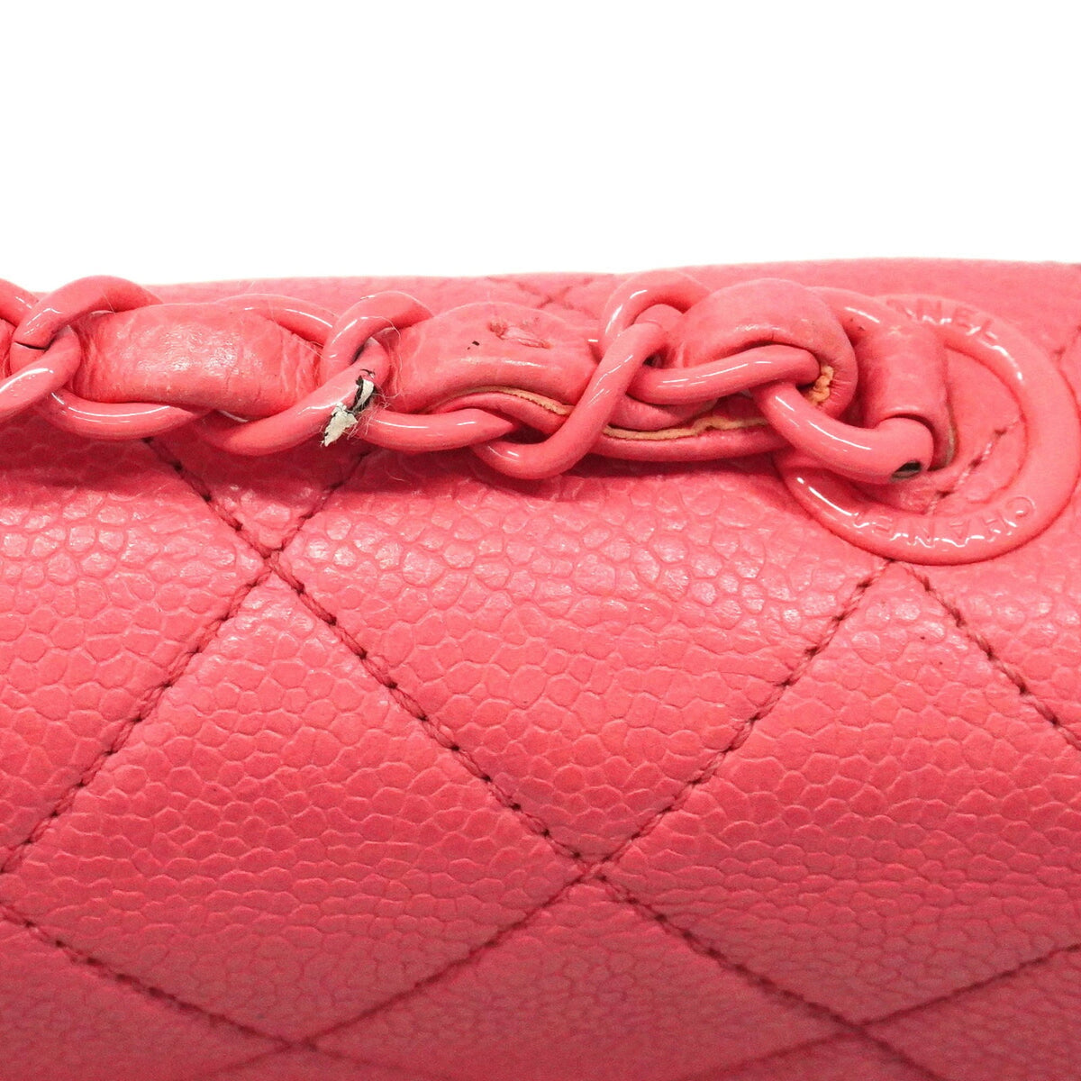 Chanel Pink Grained Calfskin Shoulder Bag (Pre-Owned)