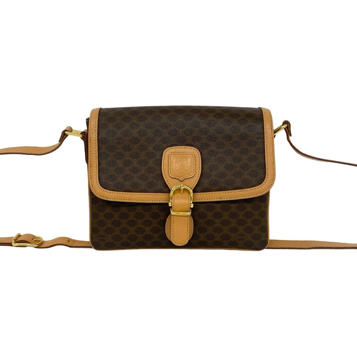 Celine Brown Leather Pvc Crossbody Bag Pochette Shoulder Bag (Pre-Owned)