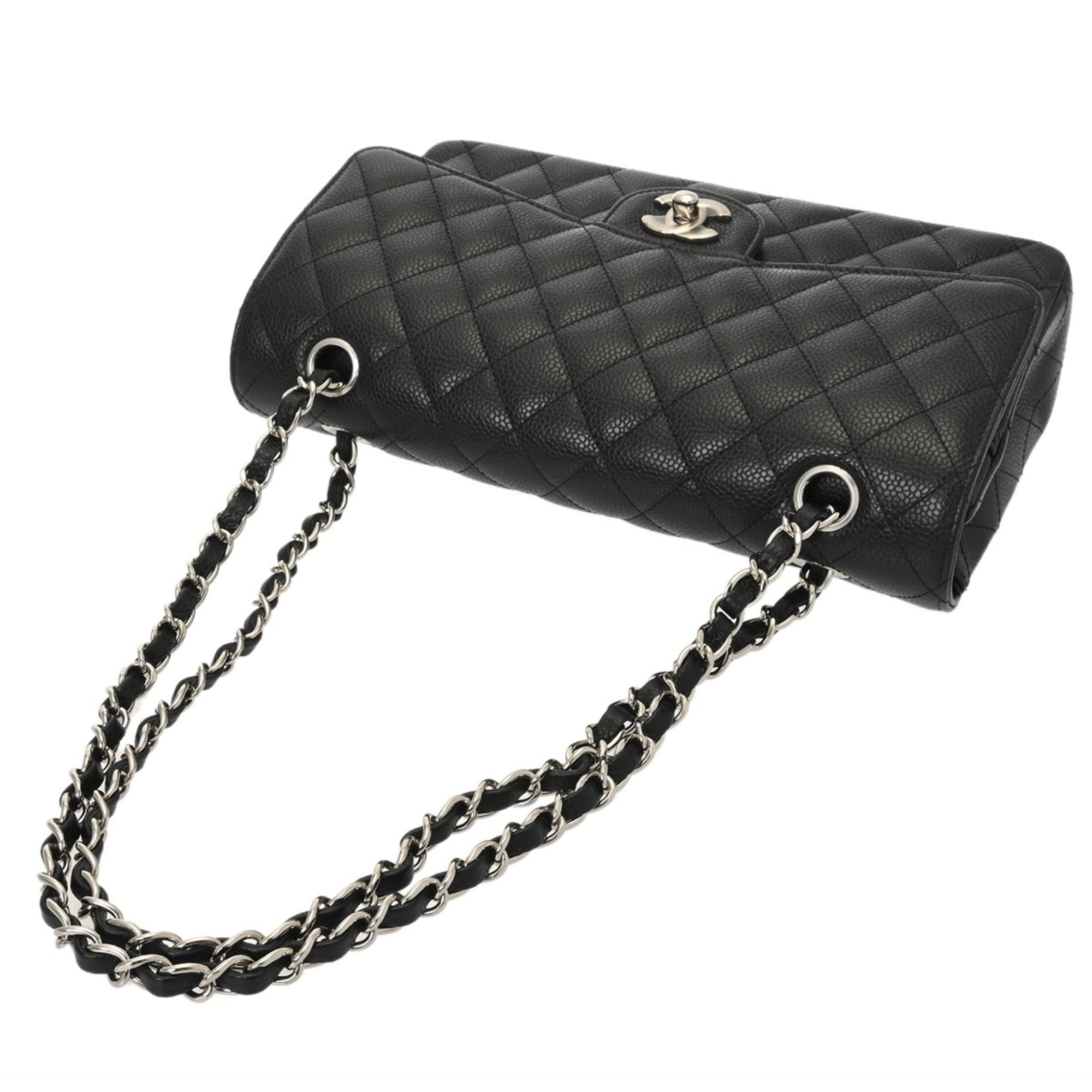 Chanel Black Grained Calfskin Shoulder Bag (Pre-Owned)