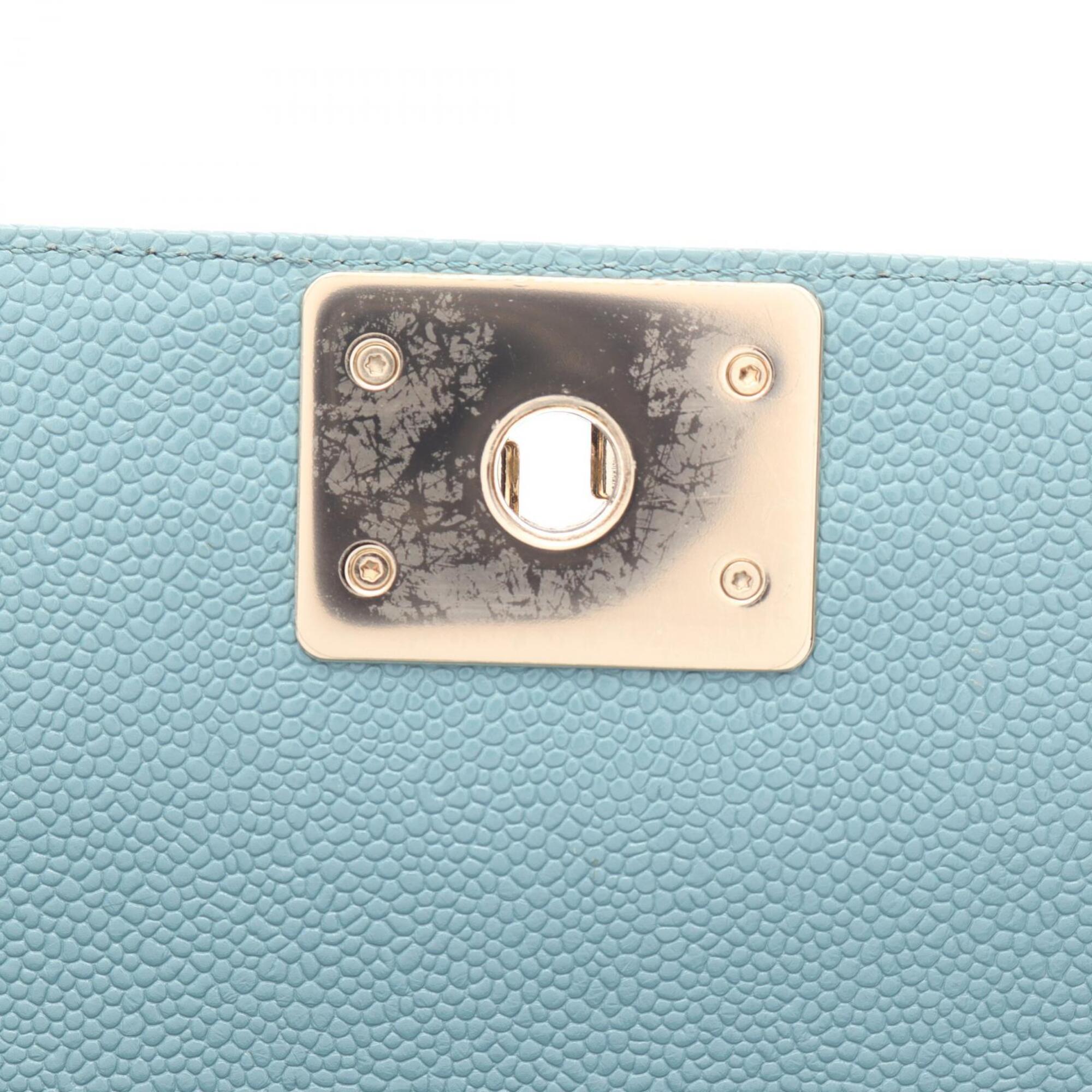 Chanel Blue Grained Calfskin Handbag Shoulder Bag (Pre-Owned)