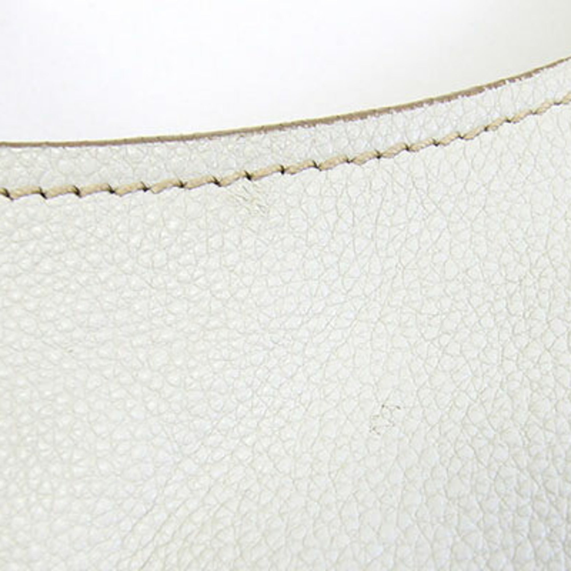 Prada Off-White Talco Leather Shoulder Bag (Pre-Owned)