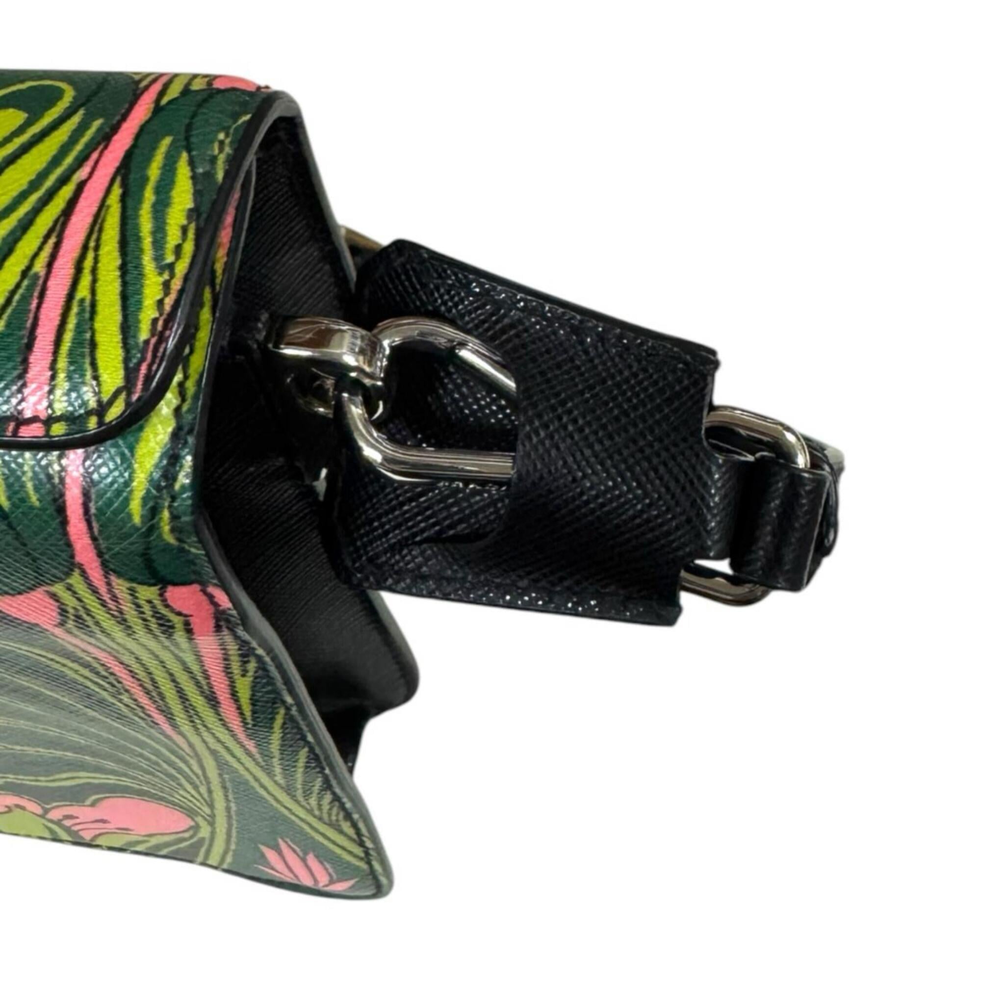 Prada Green Multi-Color Leather Shoulder Bag (Pre-Owned)