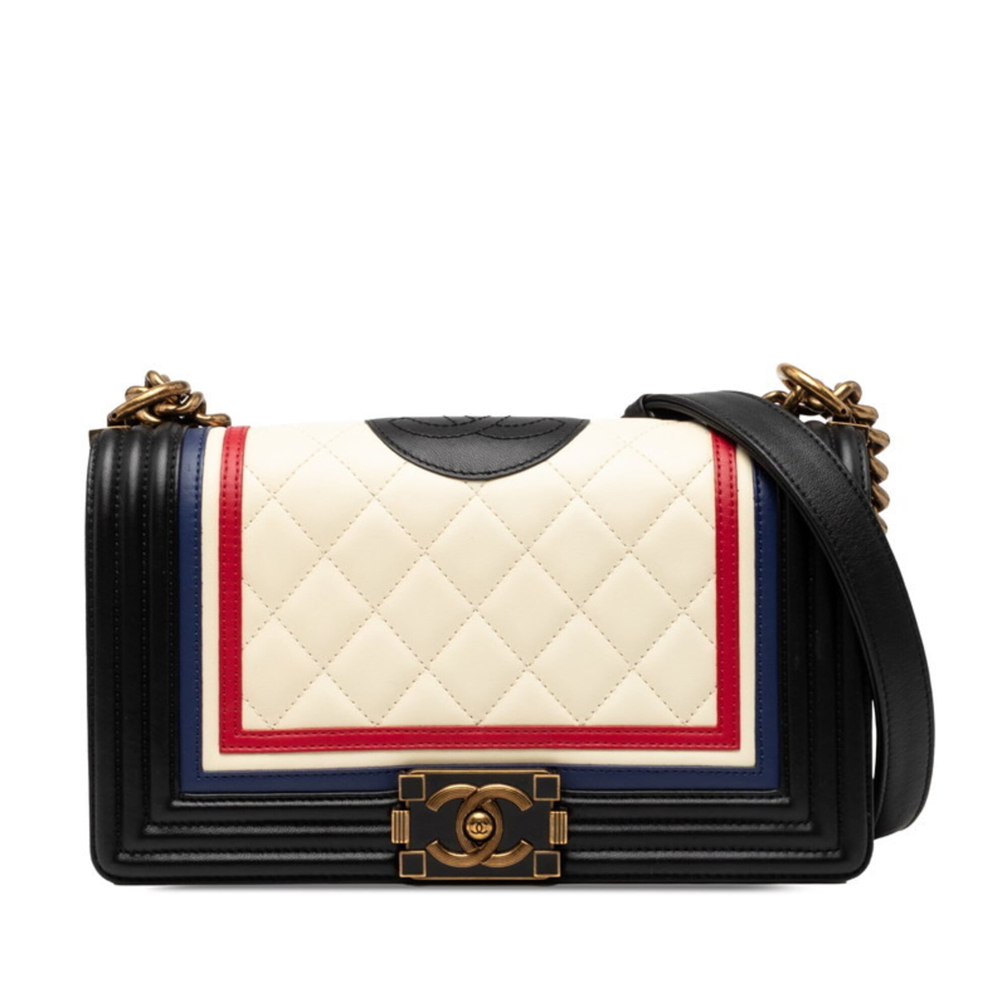 Chanel Matelasse Black Multi-Color Leather Shoulder Bag (Pre-Owned)