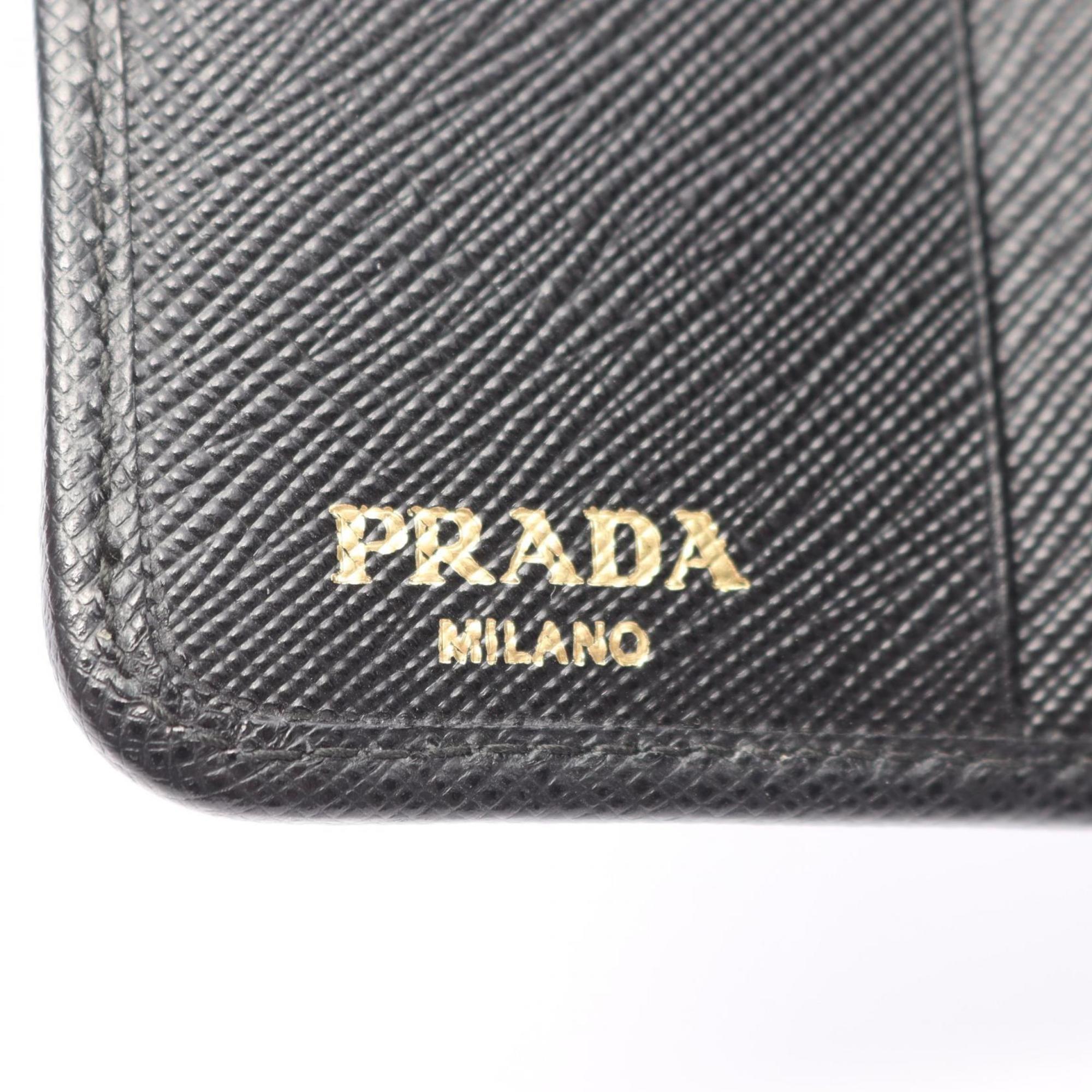 Prada Black Leather Nylon Canvas Wallet (Bi-Fold) (Pre-Owned)