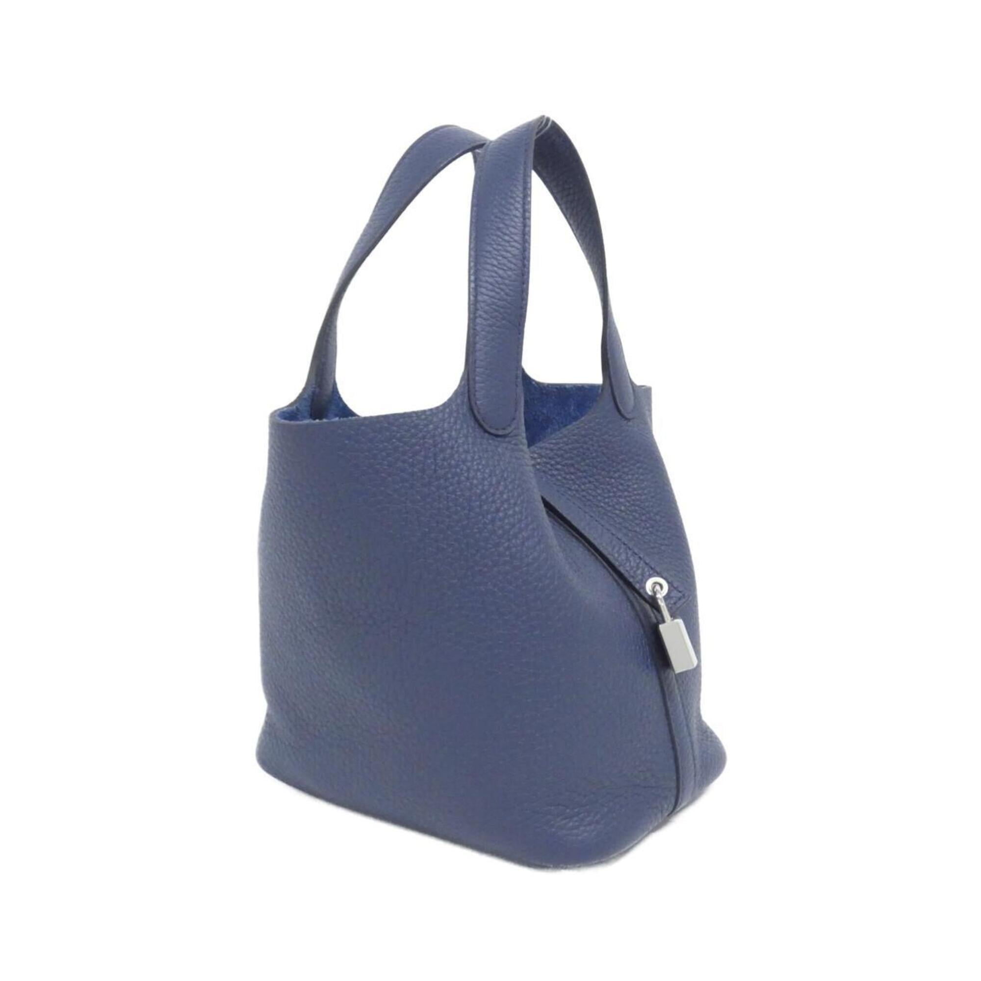 Hermes Blue Taurillon Clemence Leather Handbag (Pre-Owned)