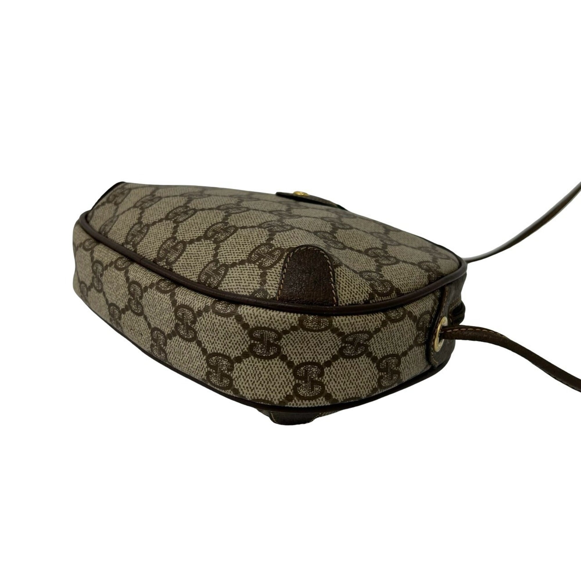 Gucci Brown Green Red Color Leather Pvc Shoulder Bag (Pre-Owned)