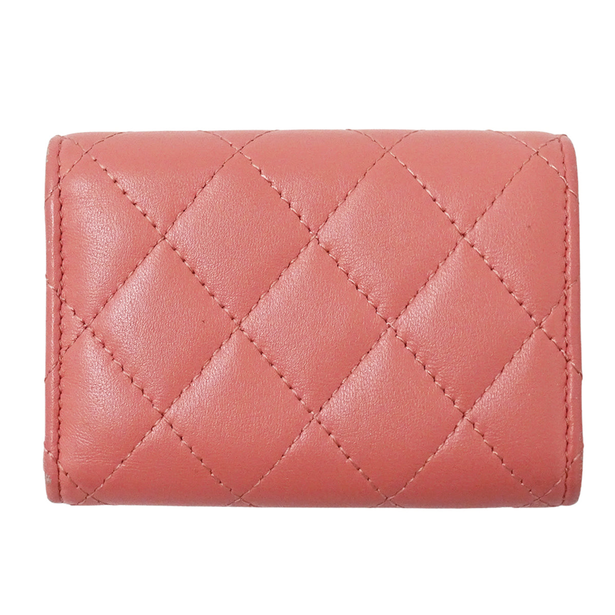 Chanel Pink Leather Wallet (Tri-Fold) (Pre-Owned)