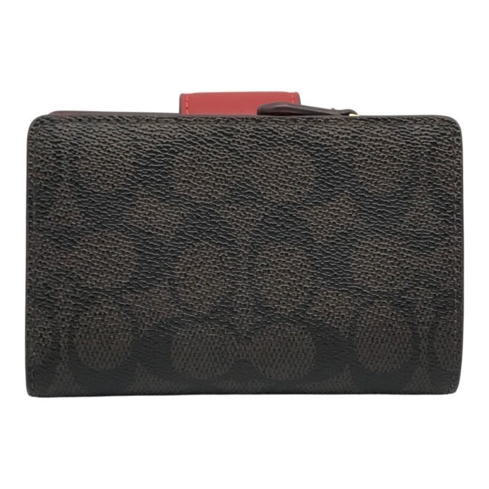 Coach Signature Brown Red Color Wallet (Bi-Fold) (Pre-Owned)