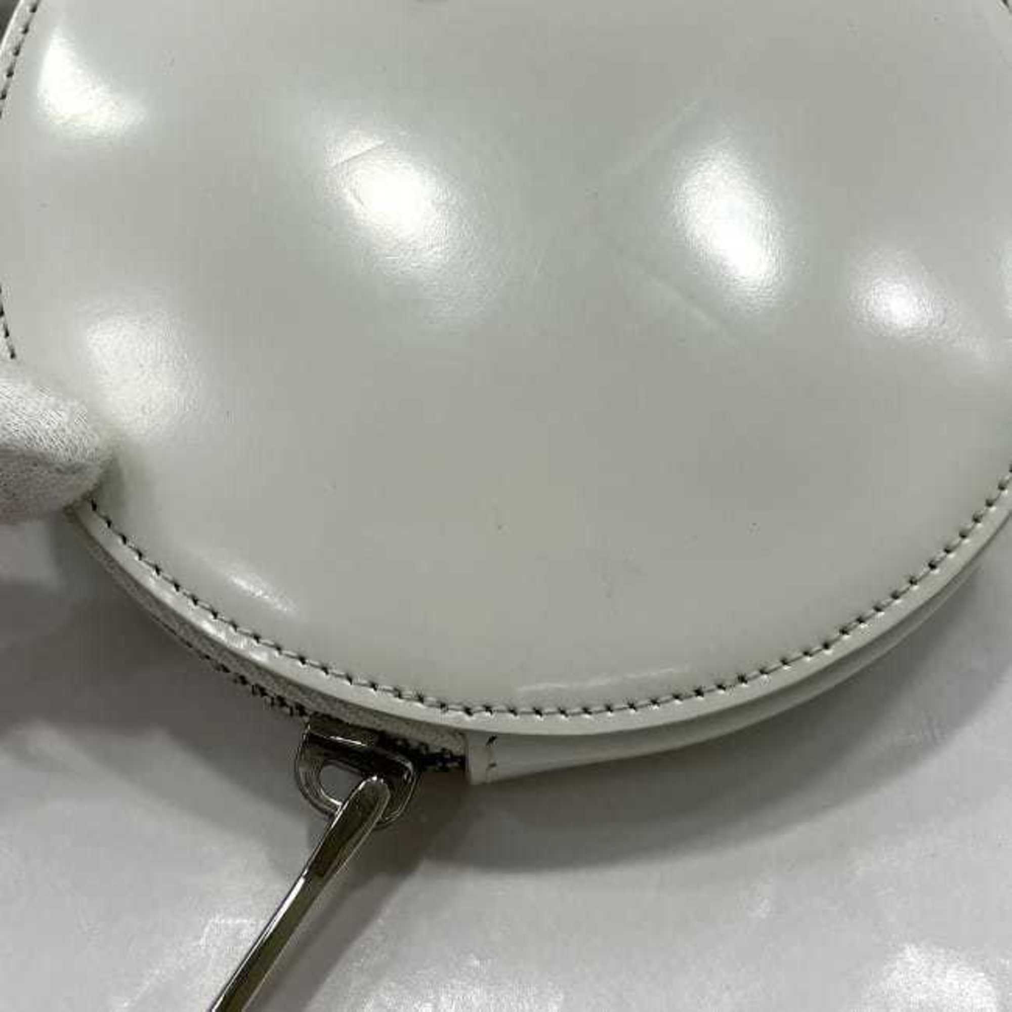 Prada White Leather Pochette Shoulder Bag (Pre-Owned)