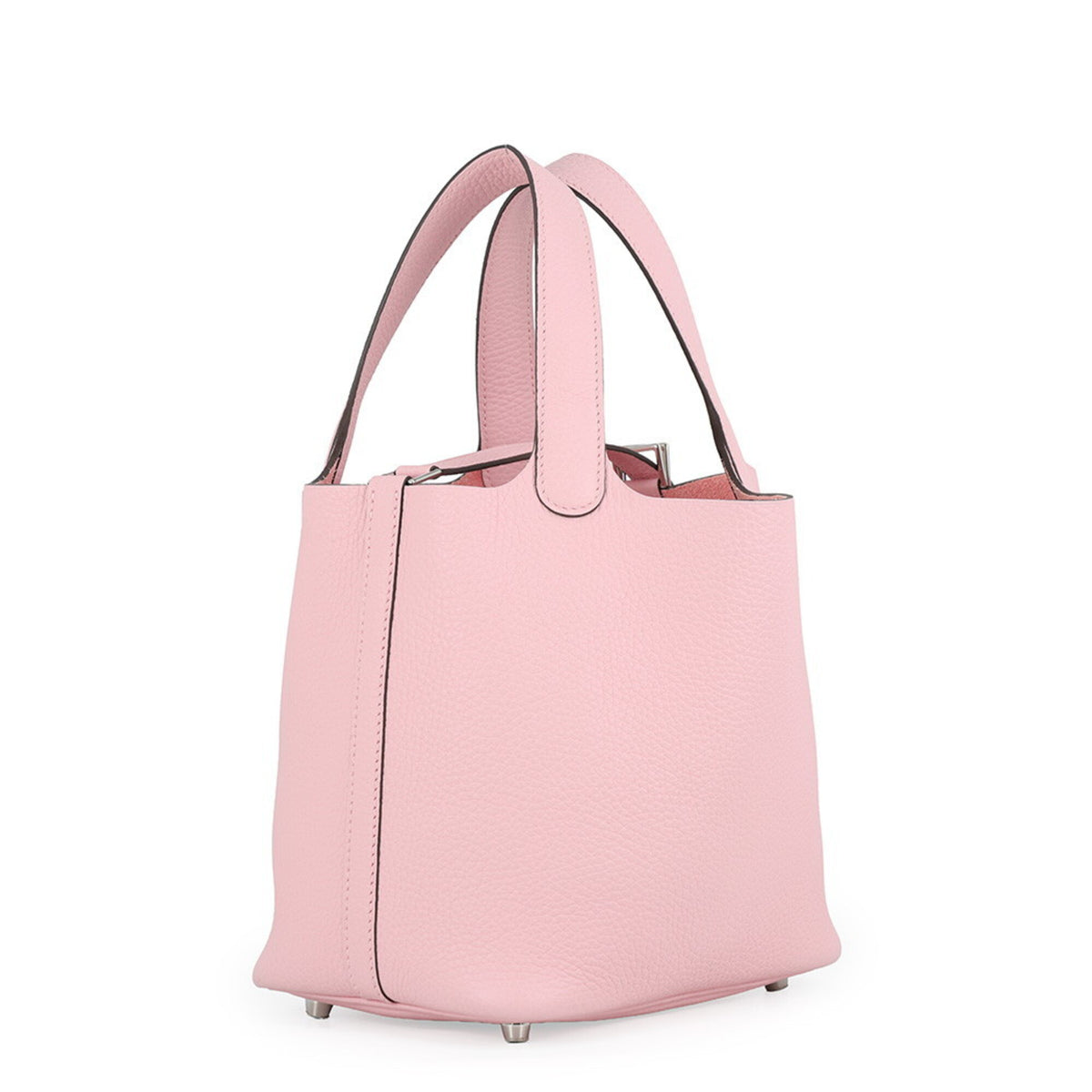 Hermes Rose Sakura Taurillon Clemence Leather Handbag (Pre-Owned)