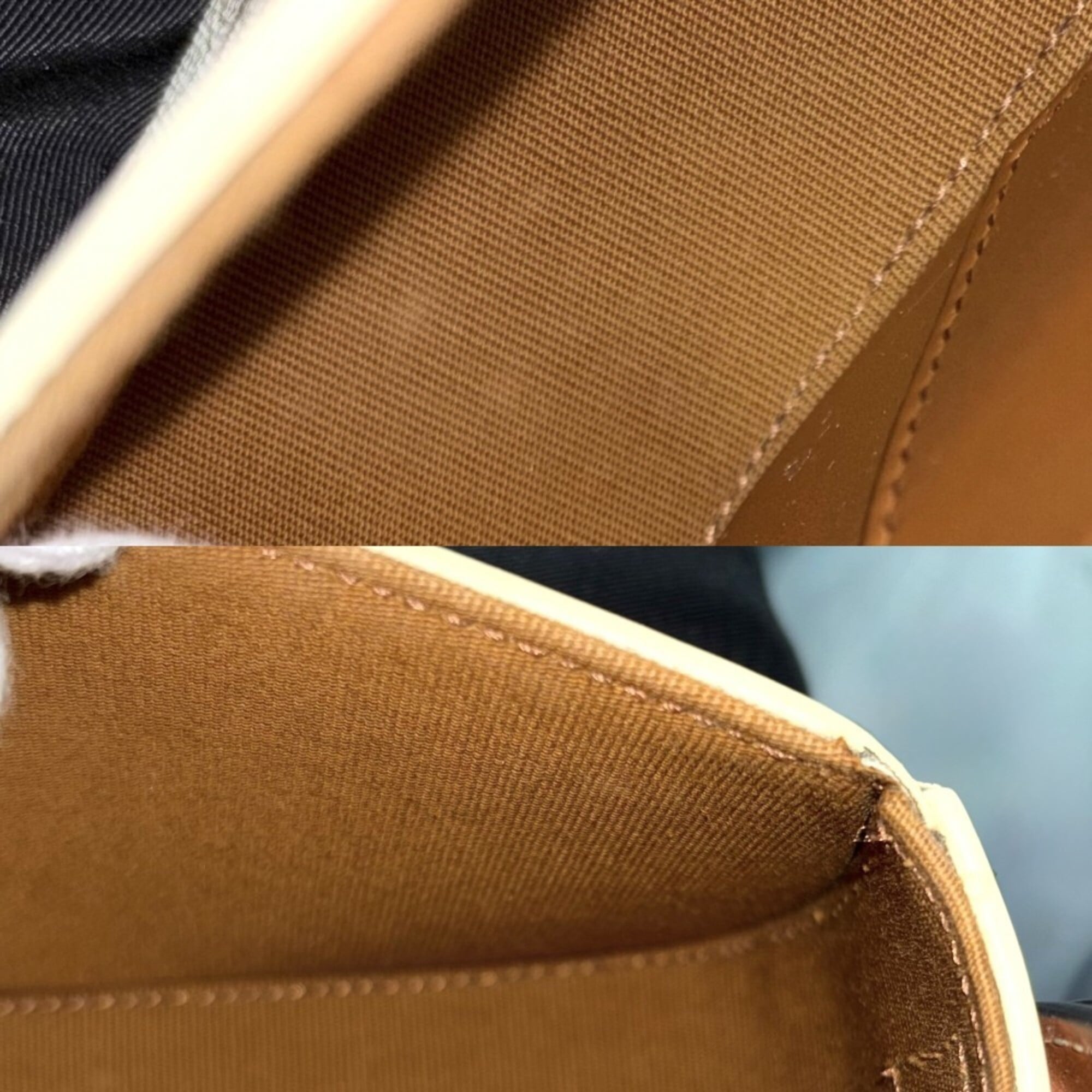 Celine Brown White Coated Canvas Shoulder Bag (Pre-Owned)
