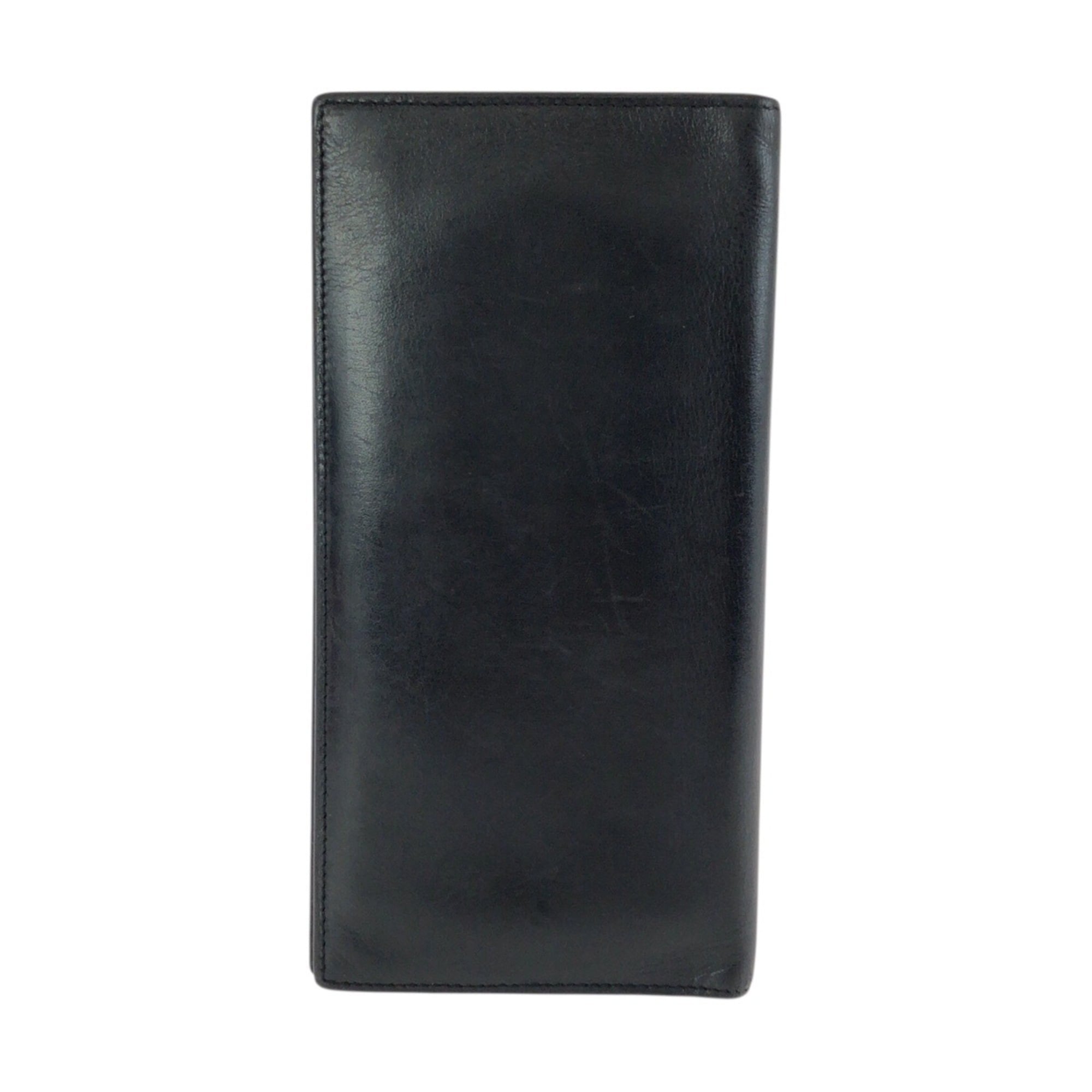 Cartier Black Leather Long Wallet (Bi-Fold) (Pre-Owned)