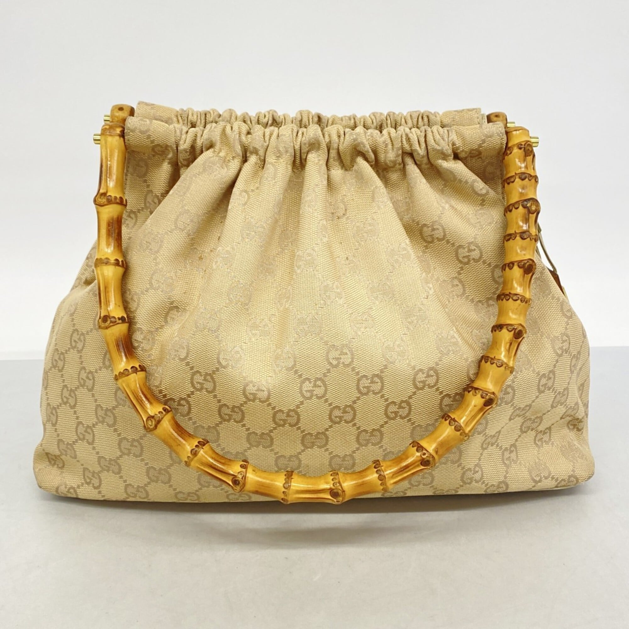 Gucci Beige Canvas Handbag (Pre-Owned)
