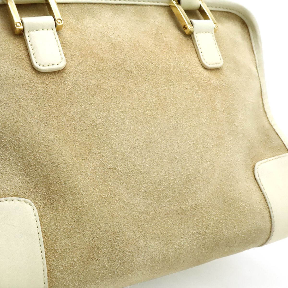 Loewe Amazona Beige Ivory Suede Leather Handbag (Pre-Owned)