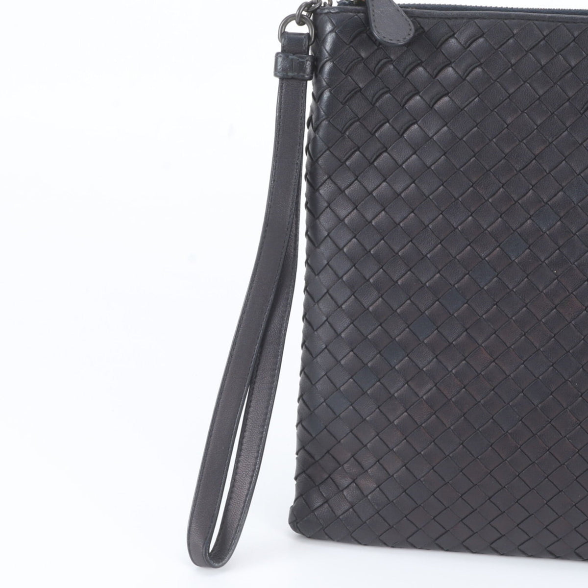 Bottega Veneta Black Leather Clutch Bag Pouch (Pre-Owned)