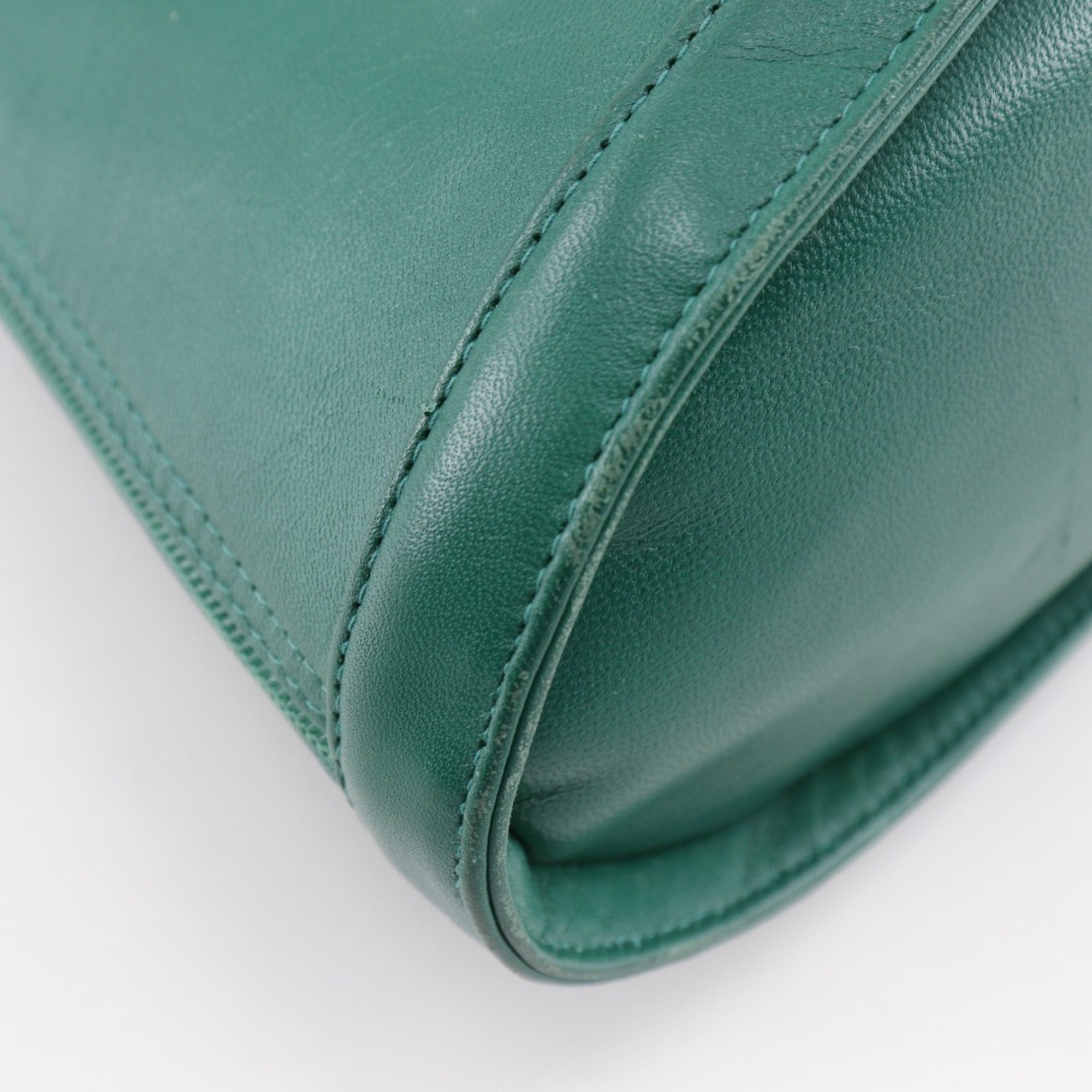 Bally Black Green Leather Tote Bag (Pre-Owned)
