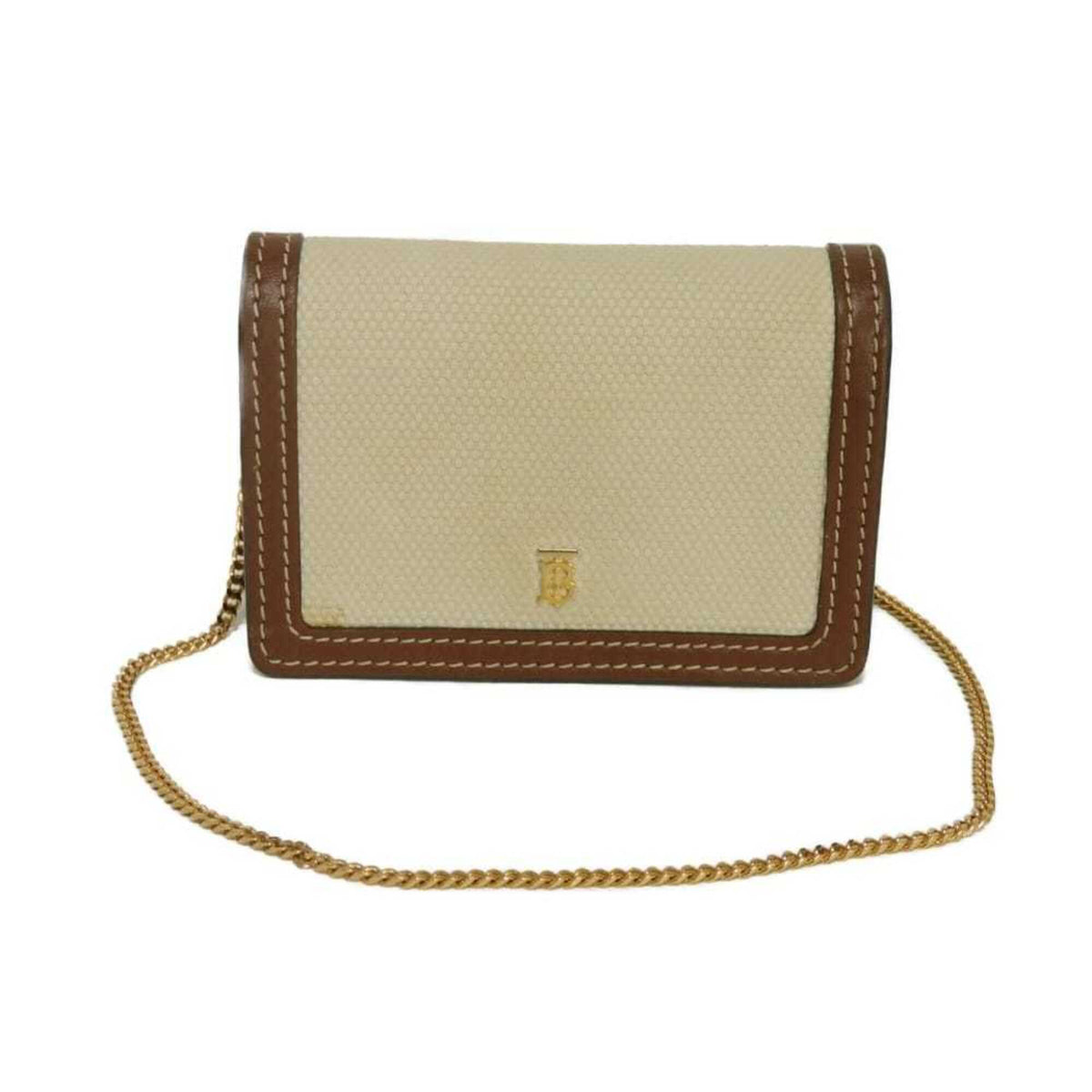 Burberry Beige Brown Canvas Wallet (Bi-Fold) (Pre-Owned)
