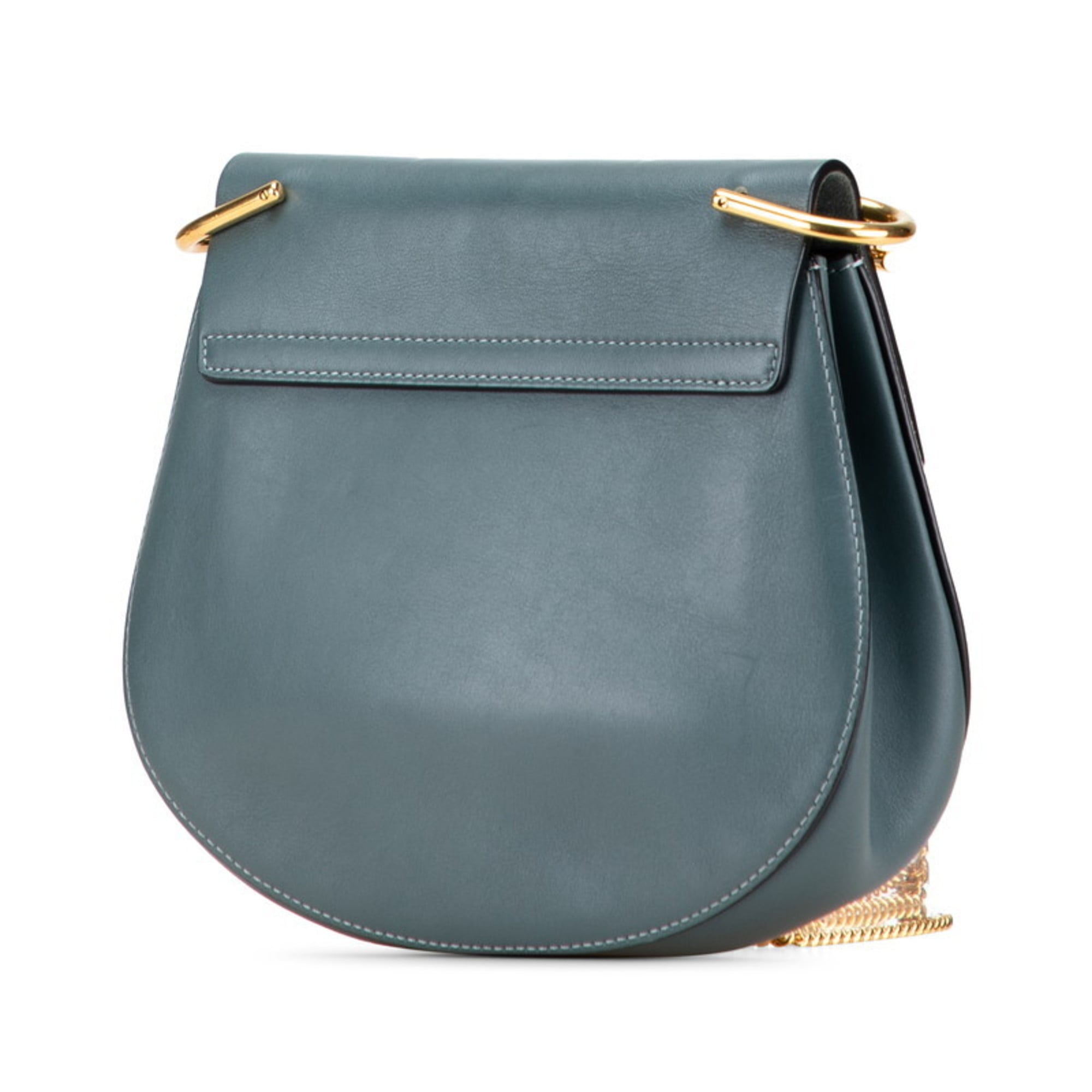 Chloé Drew Blue Leather Suede Shoulder Bag (Pre-Owned)