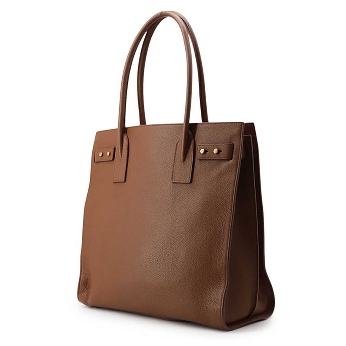 Saint Laurent Brown Leather Handbag Tote Bag (Pre-Owned)