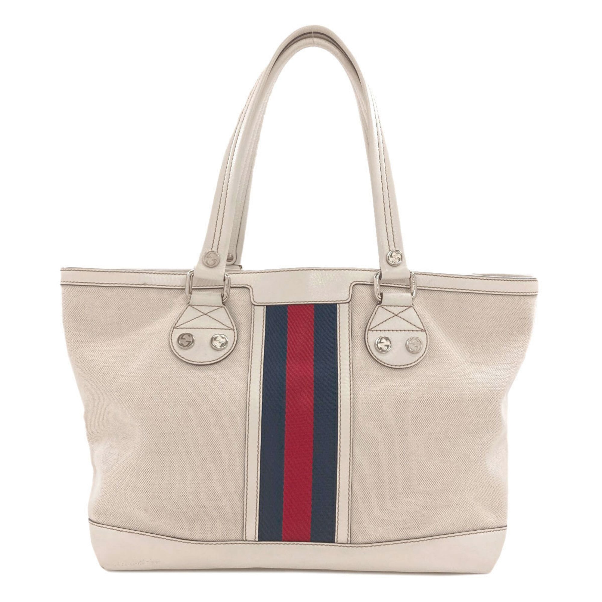 Gucci White Canvas Tote Bag (Pre-Owned)
