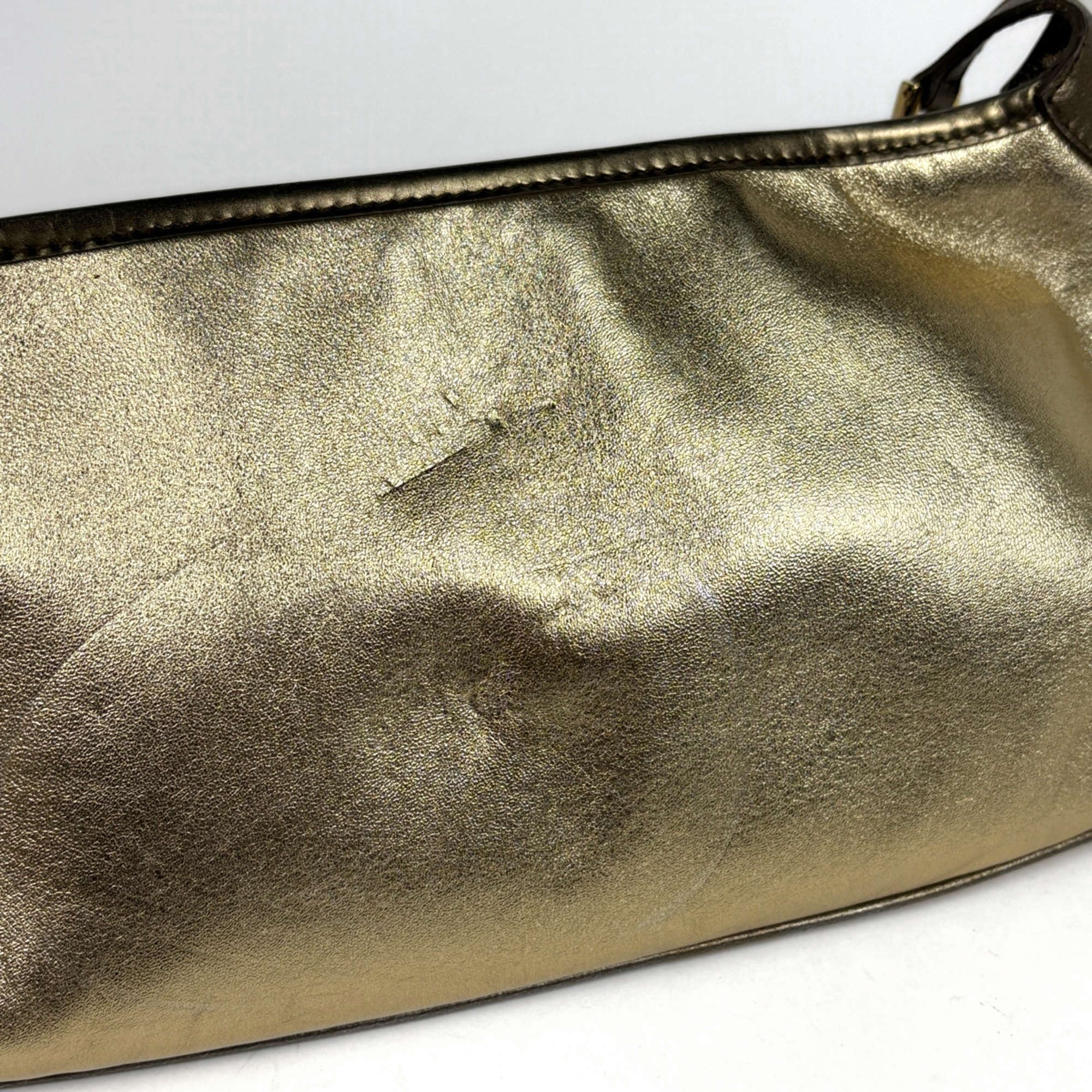 Gucci Gold Leather Shoulder Bag (Pre-Owned)