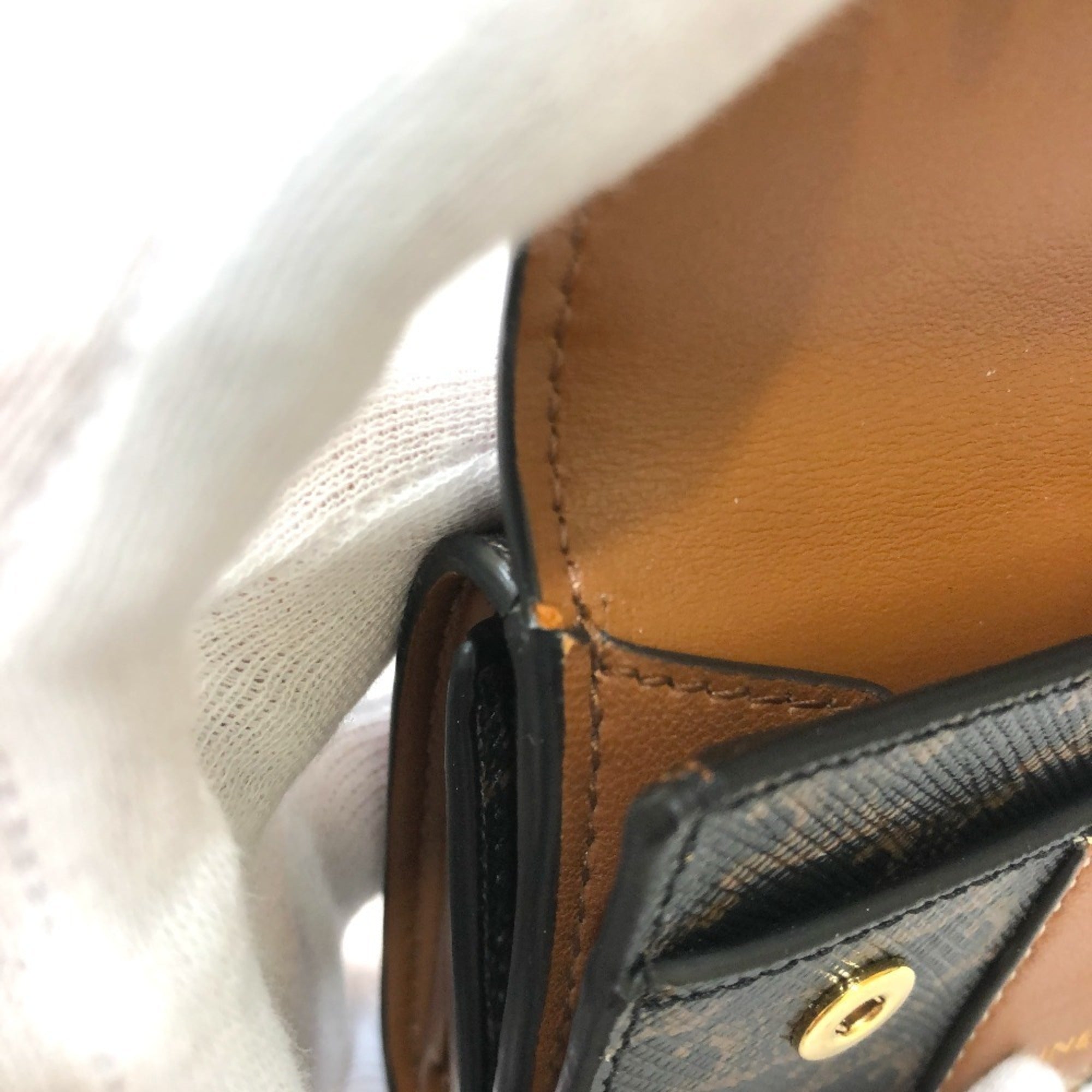 Celine Brown Dark Brown Pvc Leather Wallet (Tri-Fold) (Pre-Owned)