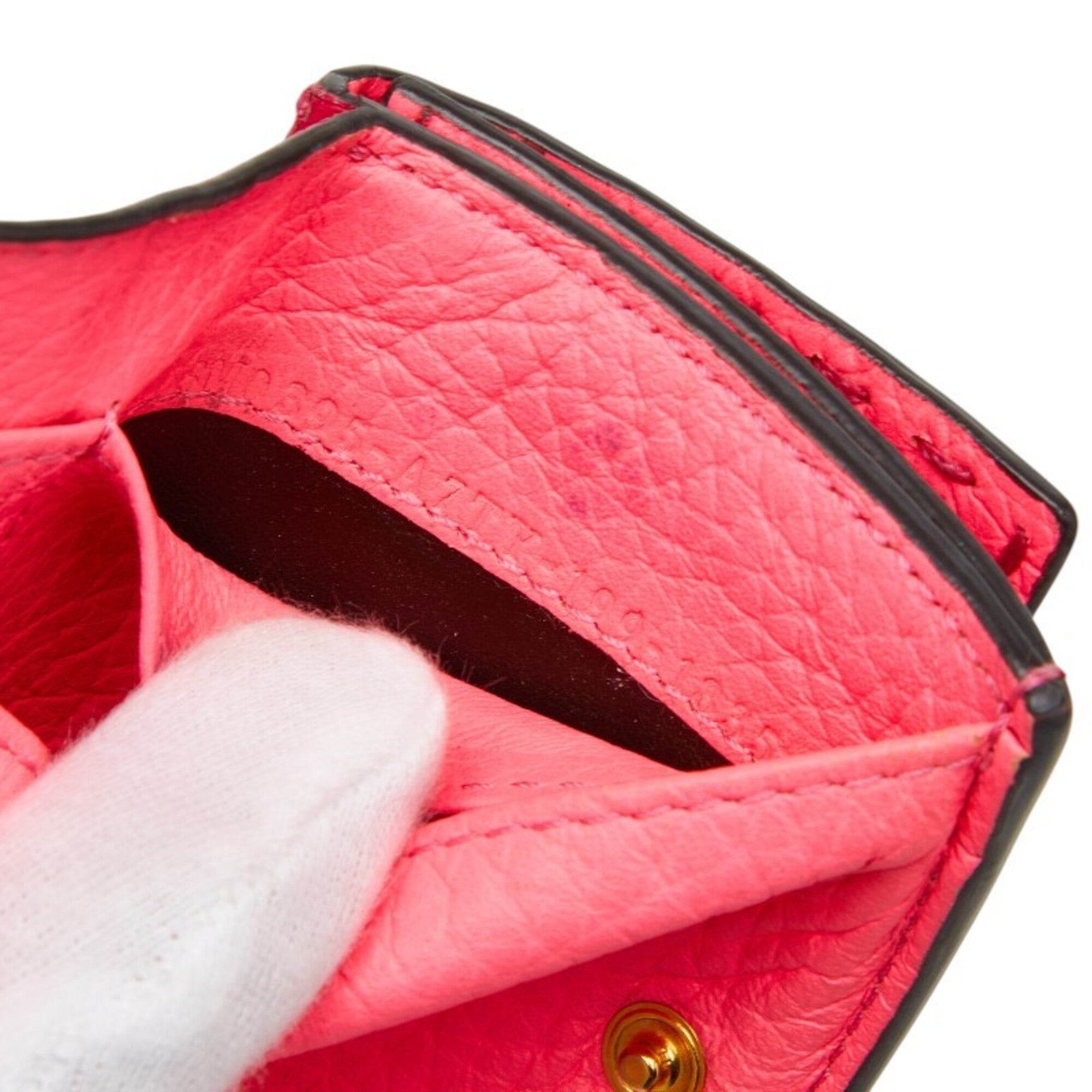 Fendi Pink Leather Wallet (Tri-Fold) (Pre-Owned)