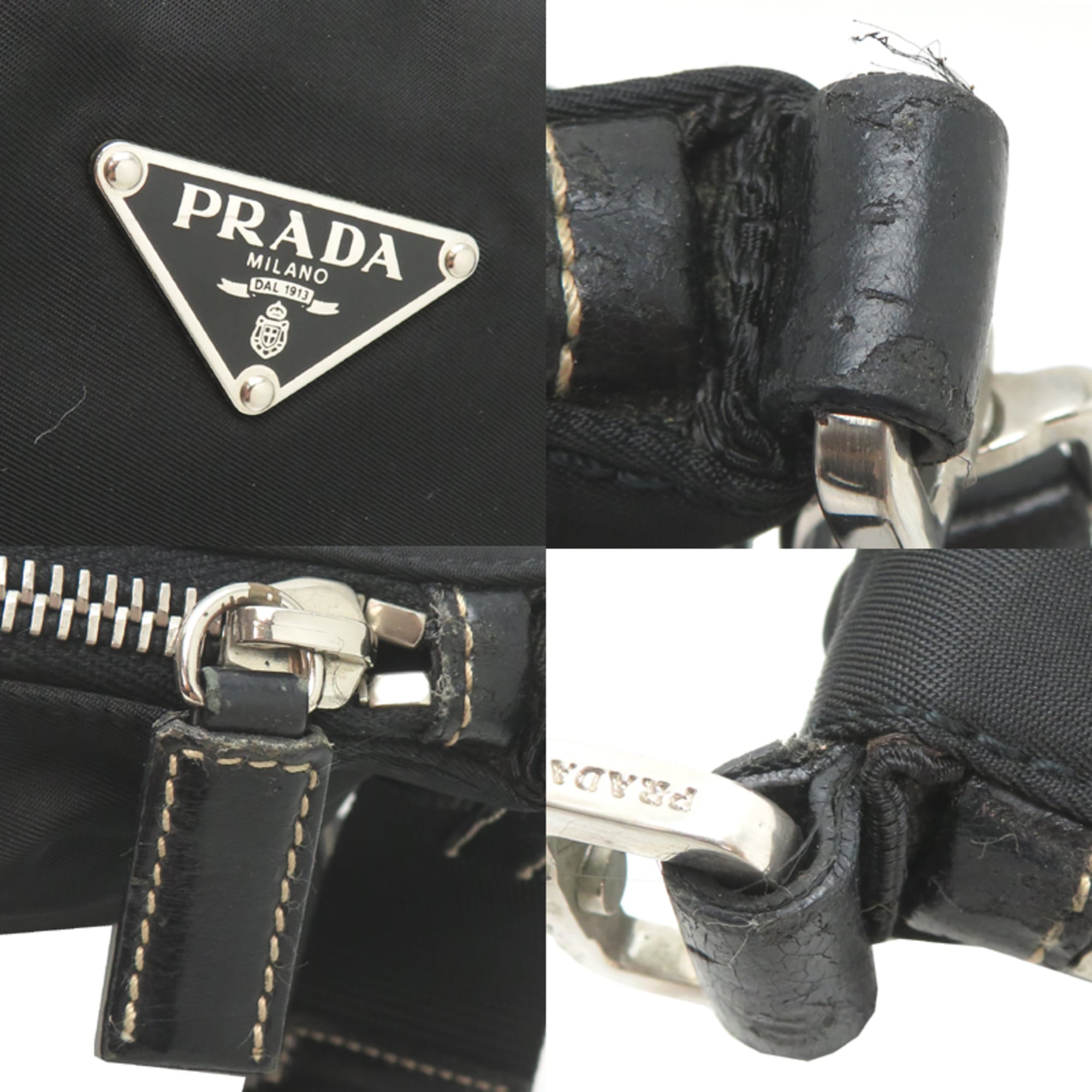 Prada Black Nylon Leather Shoulder Bag (Pre-Owned)
