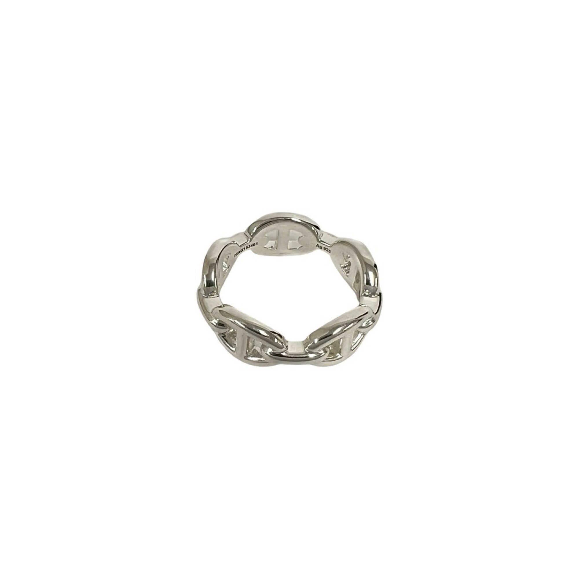 Hermes Silver Silver 925 Band Ring (Pre-Owned)