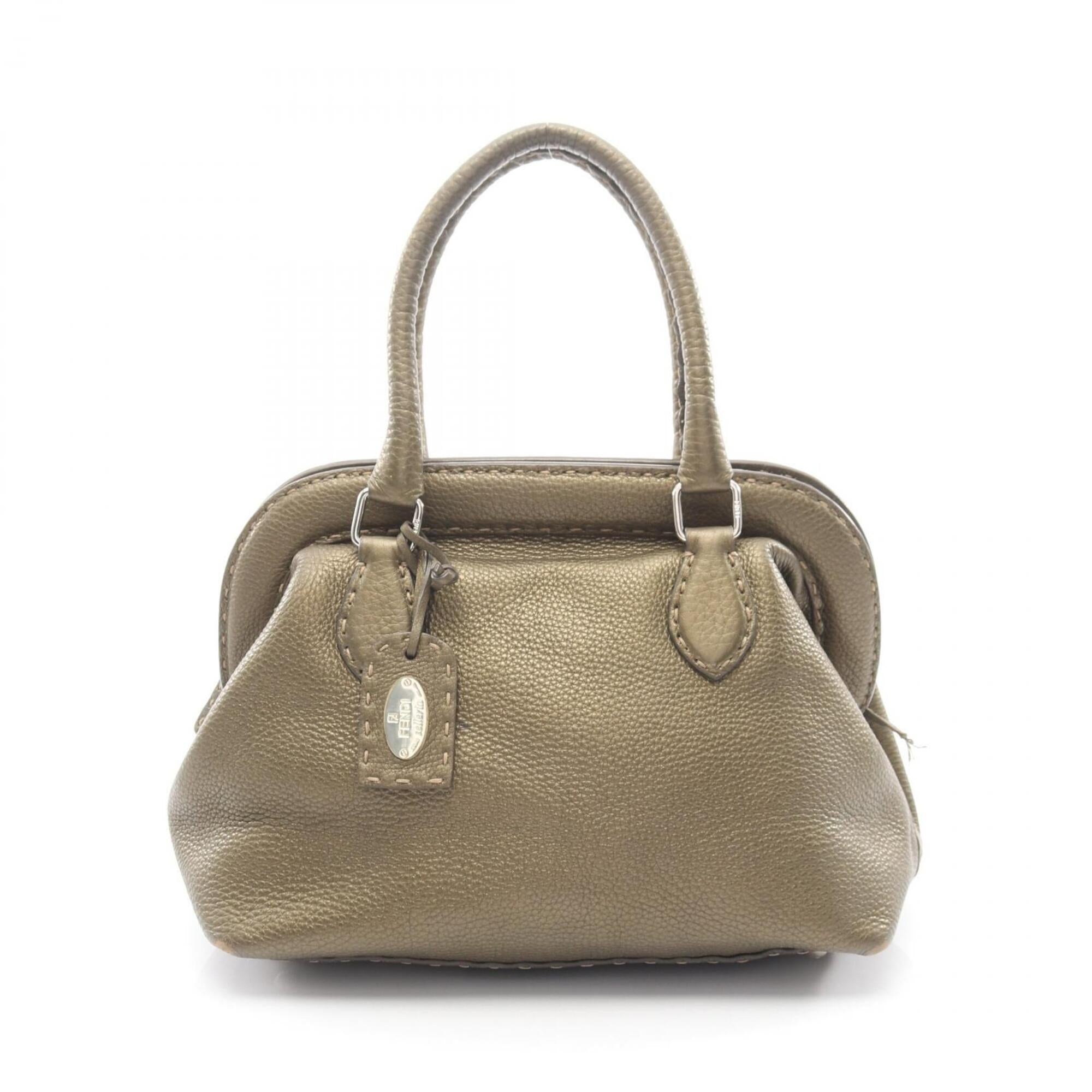 Fendi Khaki Leather Handbag (Pre-Owned)