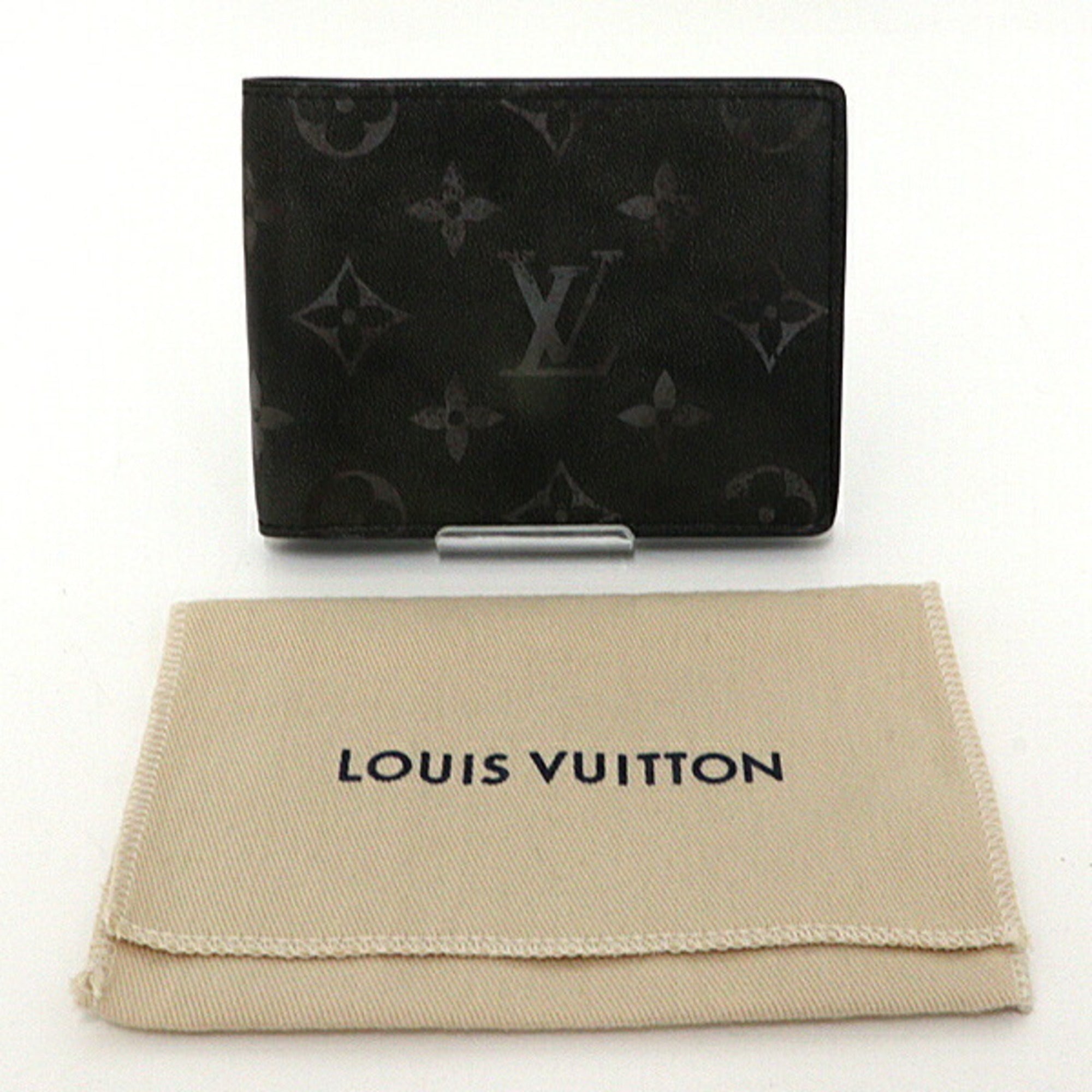 Louis Vuitton Black Leather Wallet (Bi-Fold) (Pre-Owned)