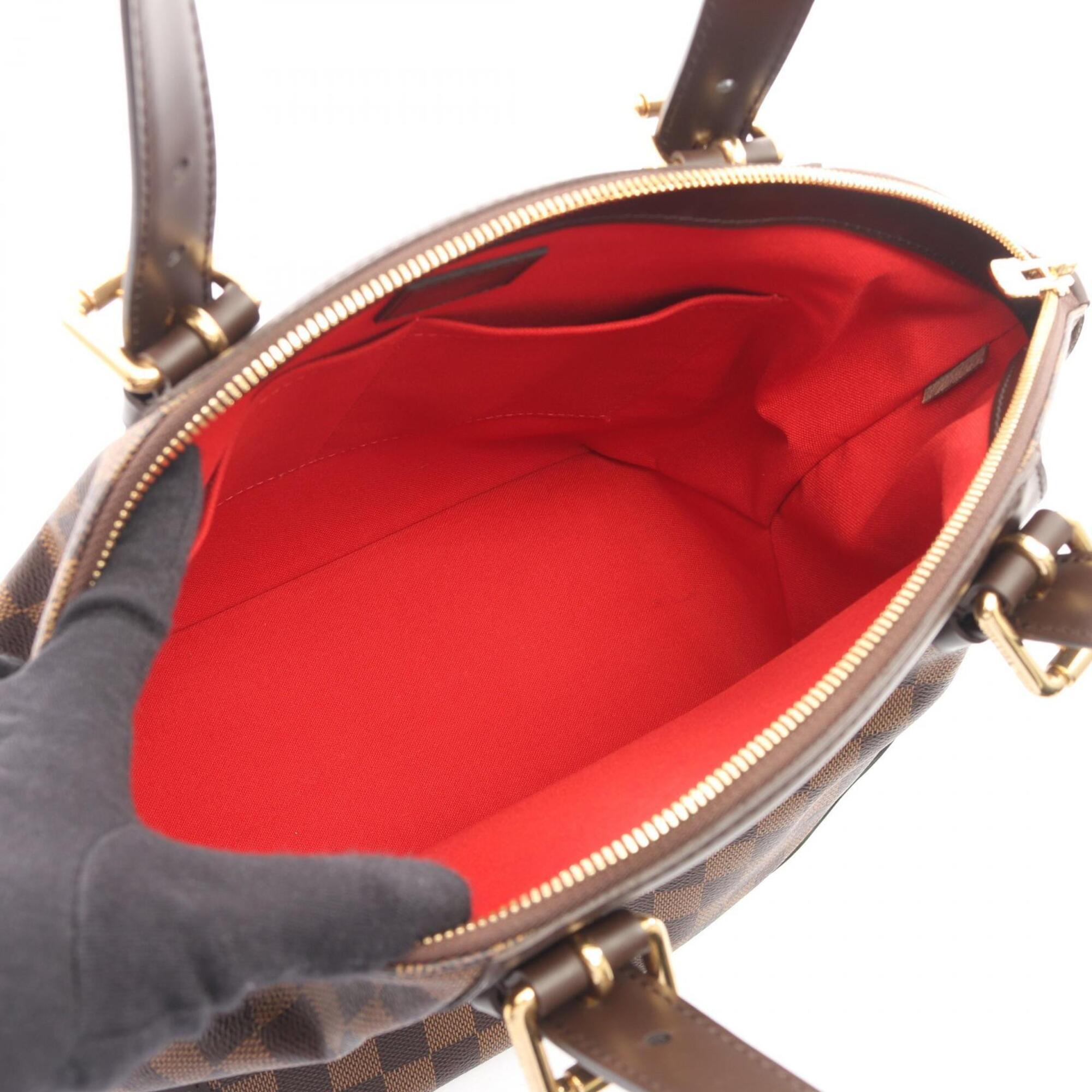 Louis Vuitton Brown Coated Canvas Leather Handbag Shoulder Bag (Pre-Owned)