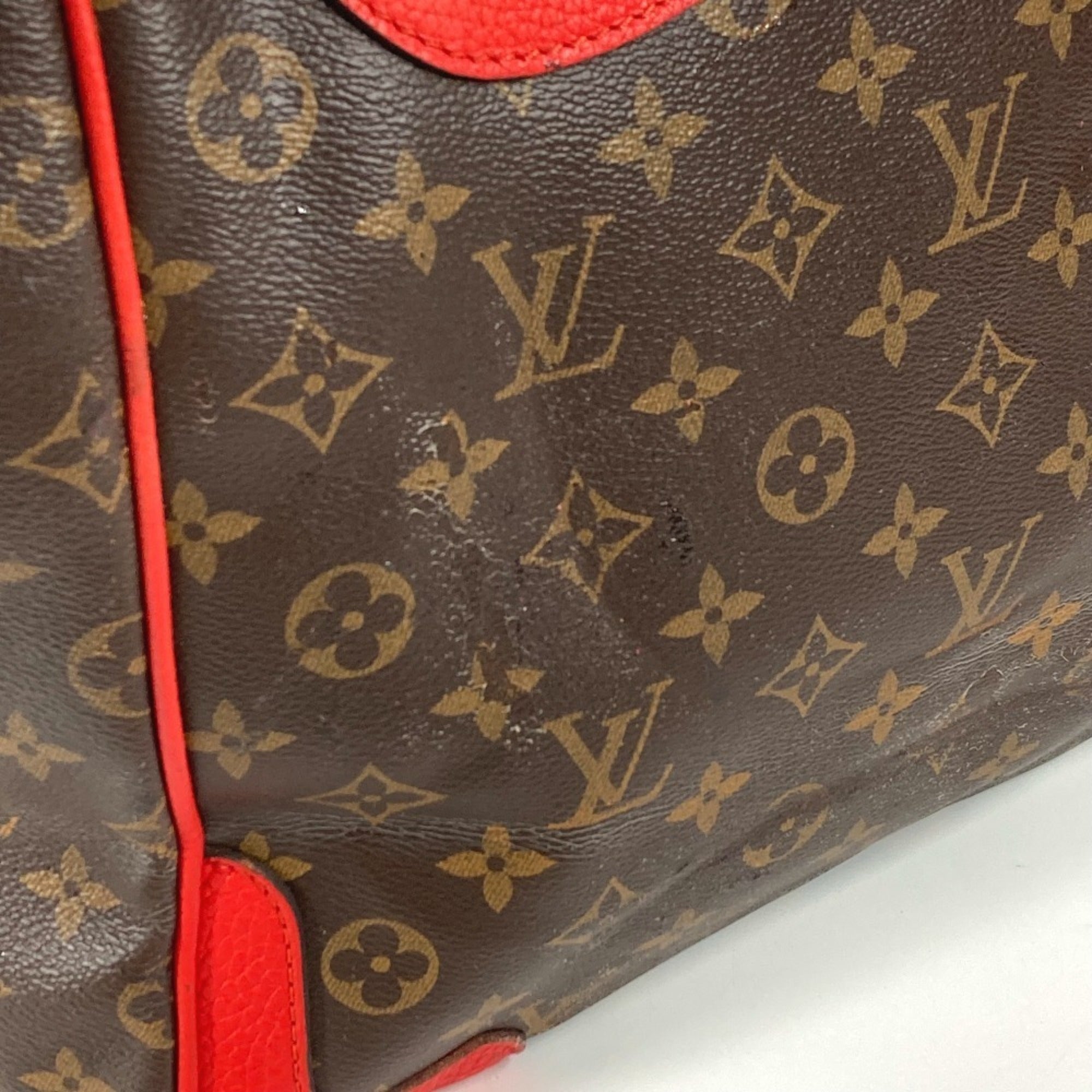 Louis Vuitton Brown Red Color Monogram Shoulder Bag (Pre-Owned)