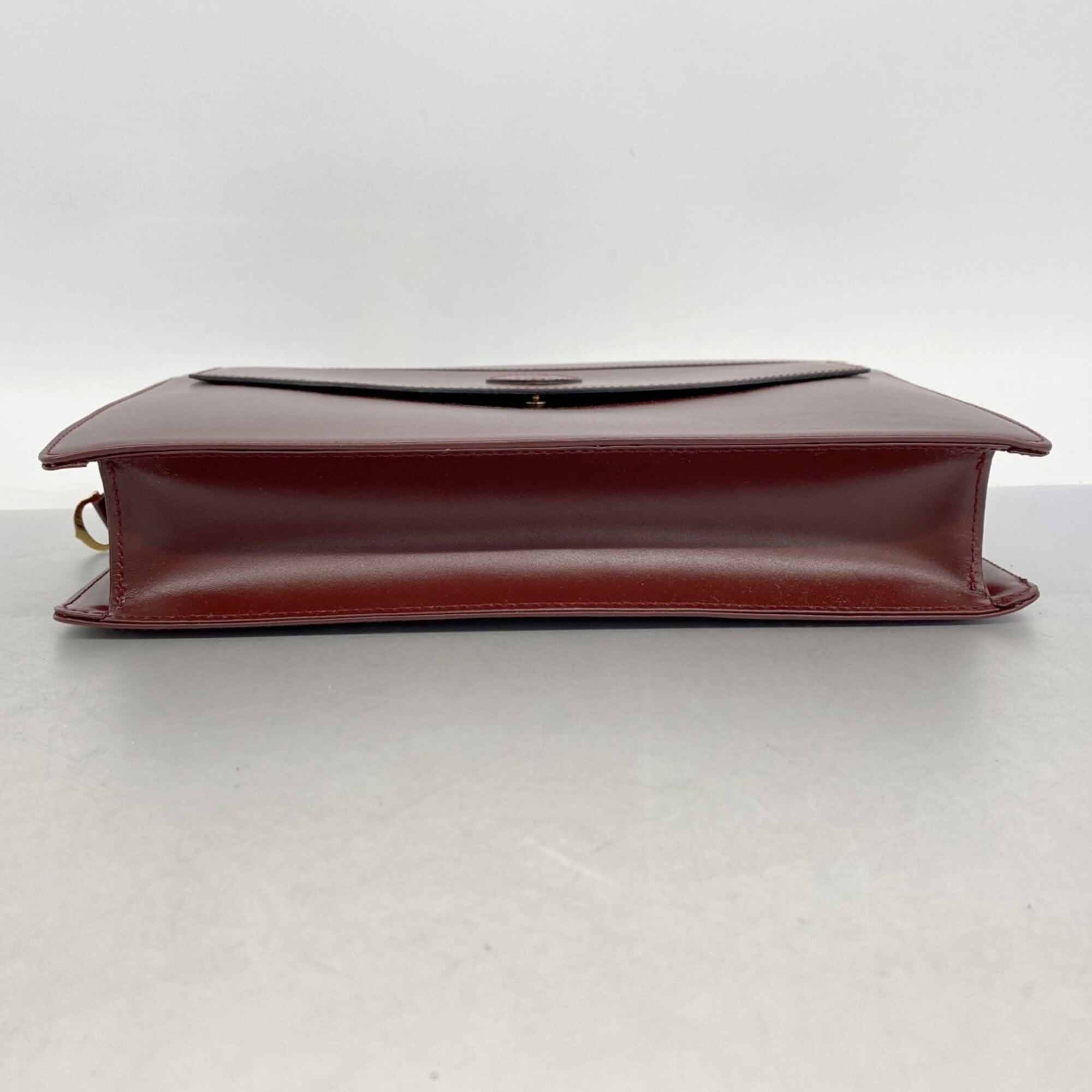 Cartier Bordeaux Leather Clutch Bag (Pre-Owned)