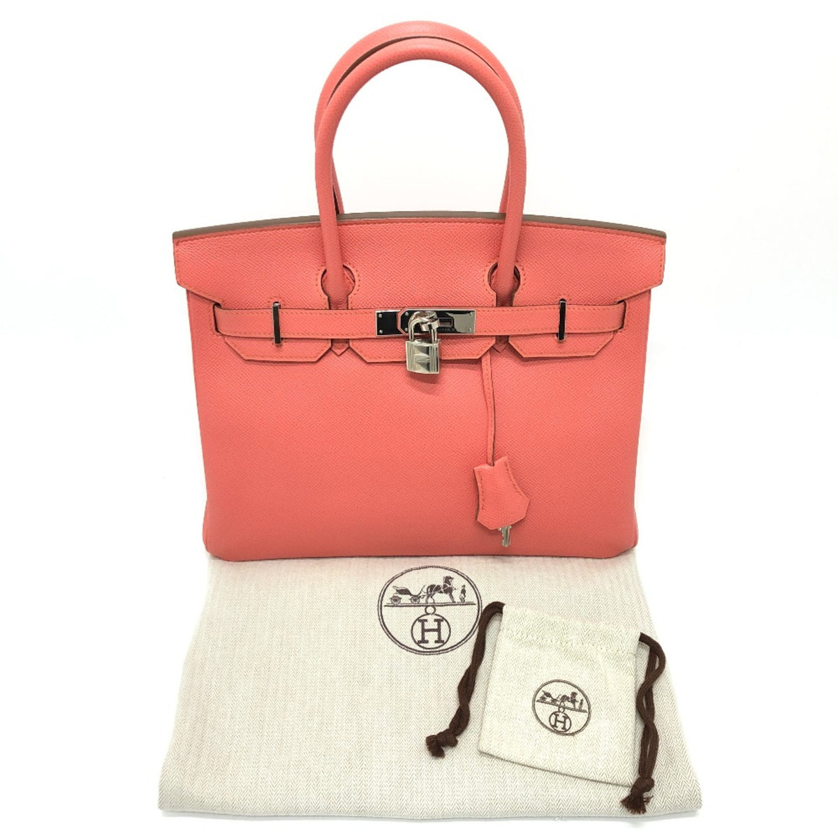 Hermes Pink Leather Handbag (Pre-Owned)
