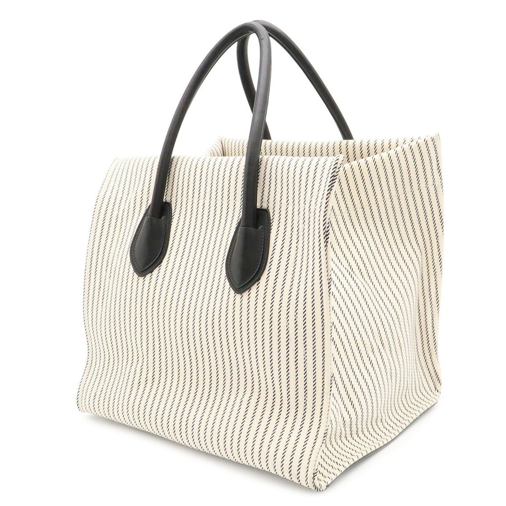 Celine Navy Navy Black White Canvas Handbag Tote Bag (Pre-Owned)