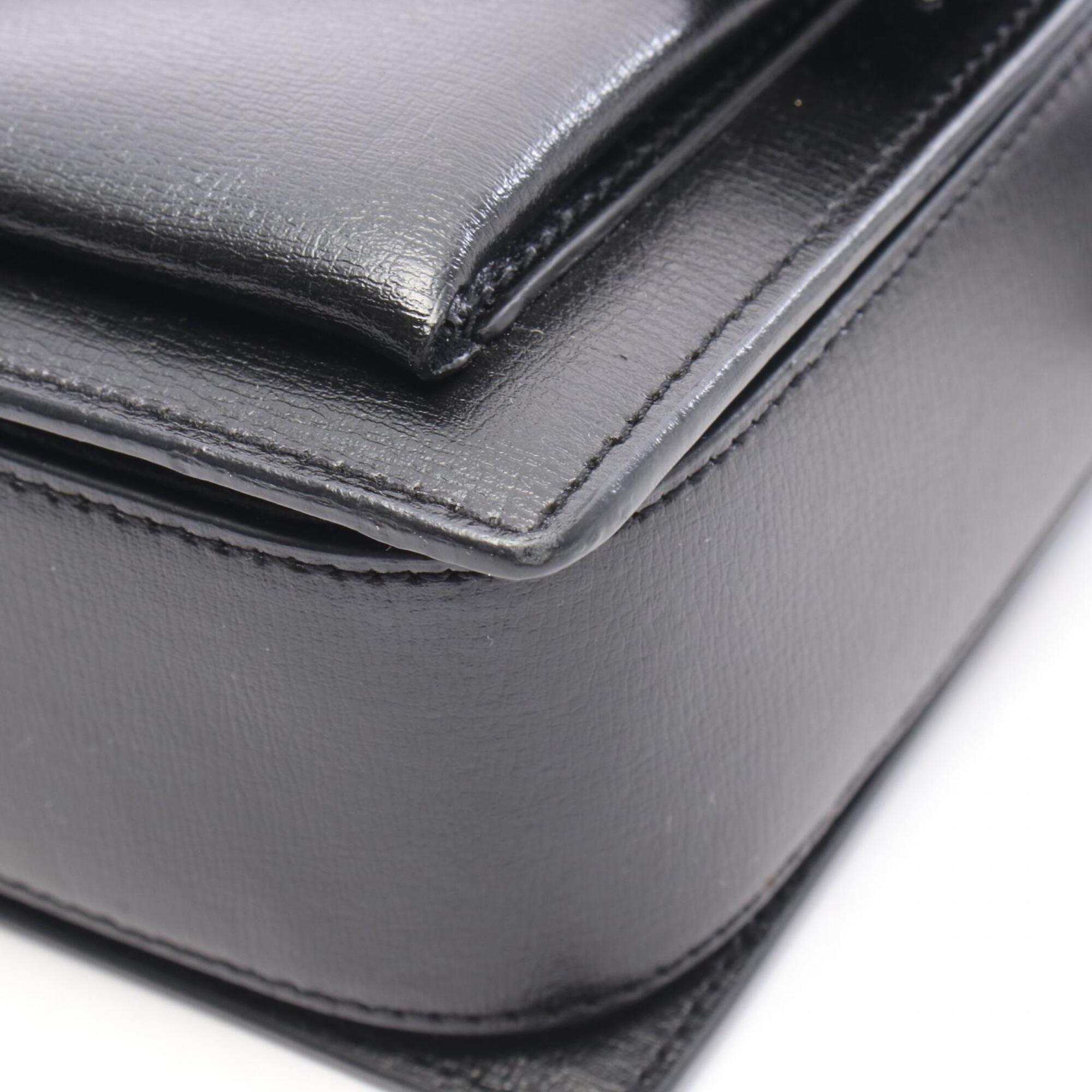 Yves Saint Laurent Black Leather Handbag Shoulder Bag (Pre-Owned)