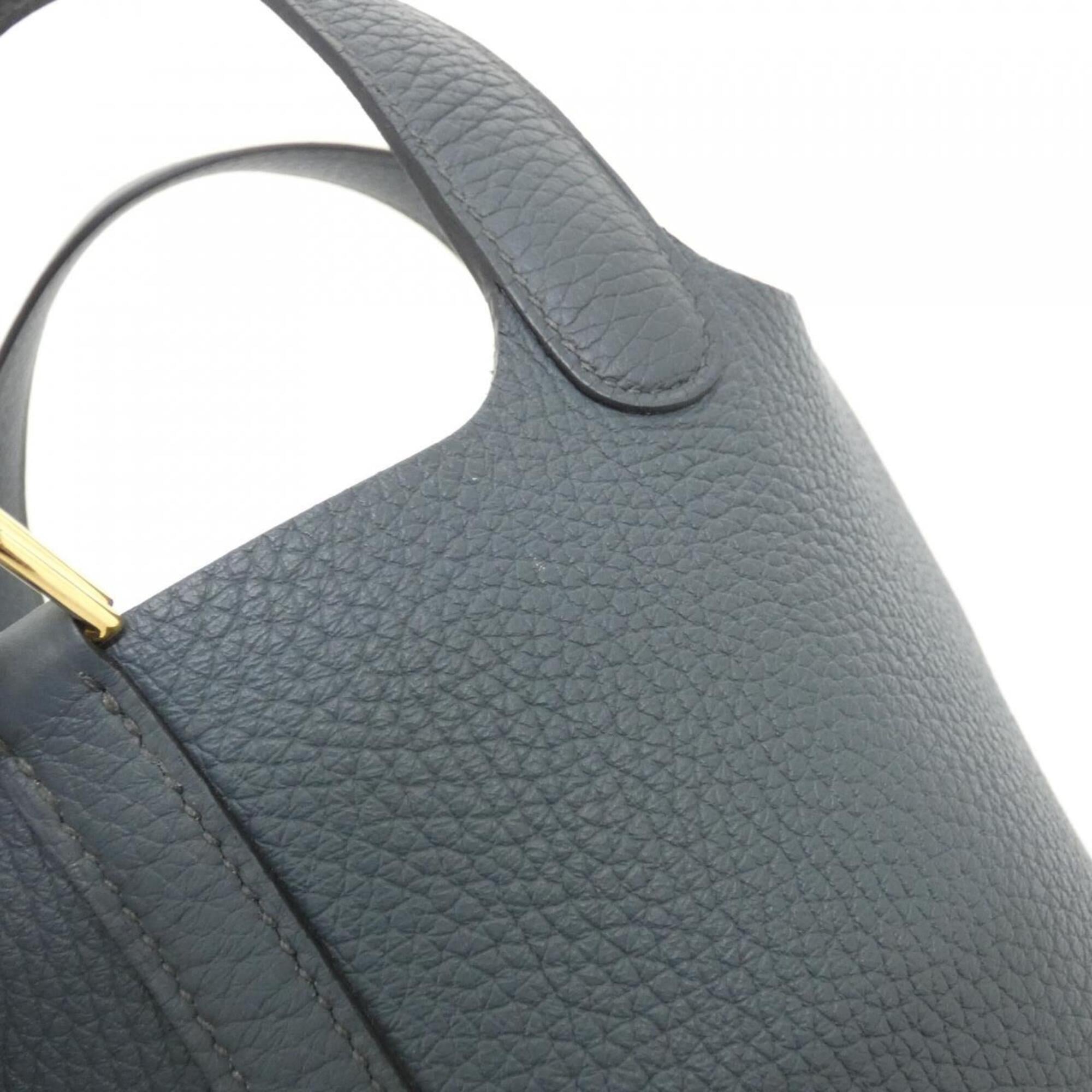 Hermes Blue Taurillon Clemence Leather Handbag (Pre-Owned)
