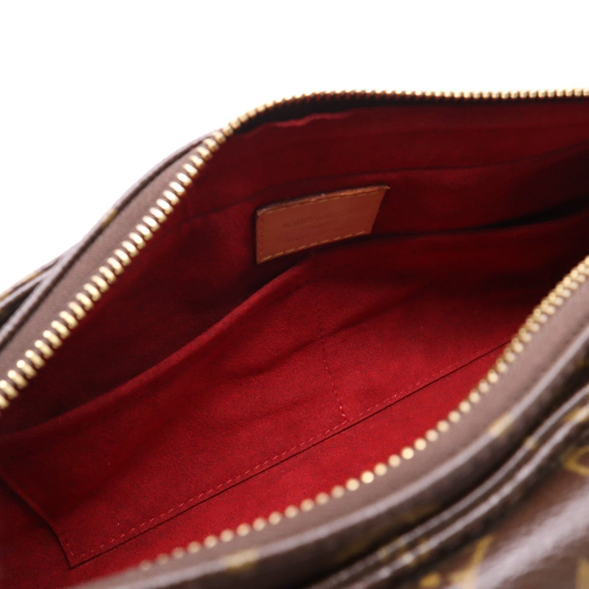 Louis Vuitton Monogram Beige Brown Coated Canvas Leather Handbag (Pre-Owned)