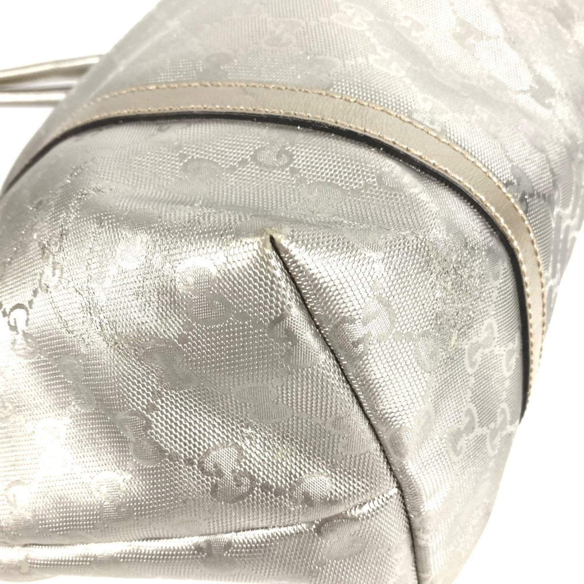 Gucci Silver Gg Imprimé Shoulder Bag Tote Bag (Pre-Owned)