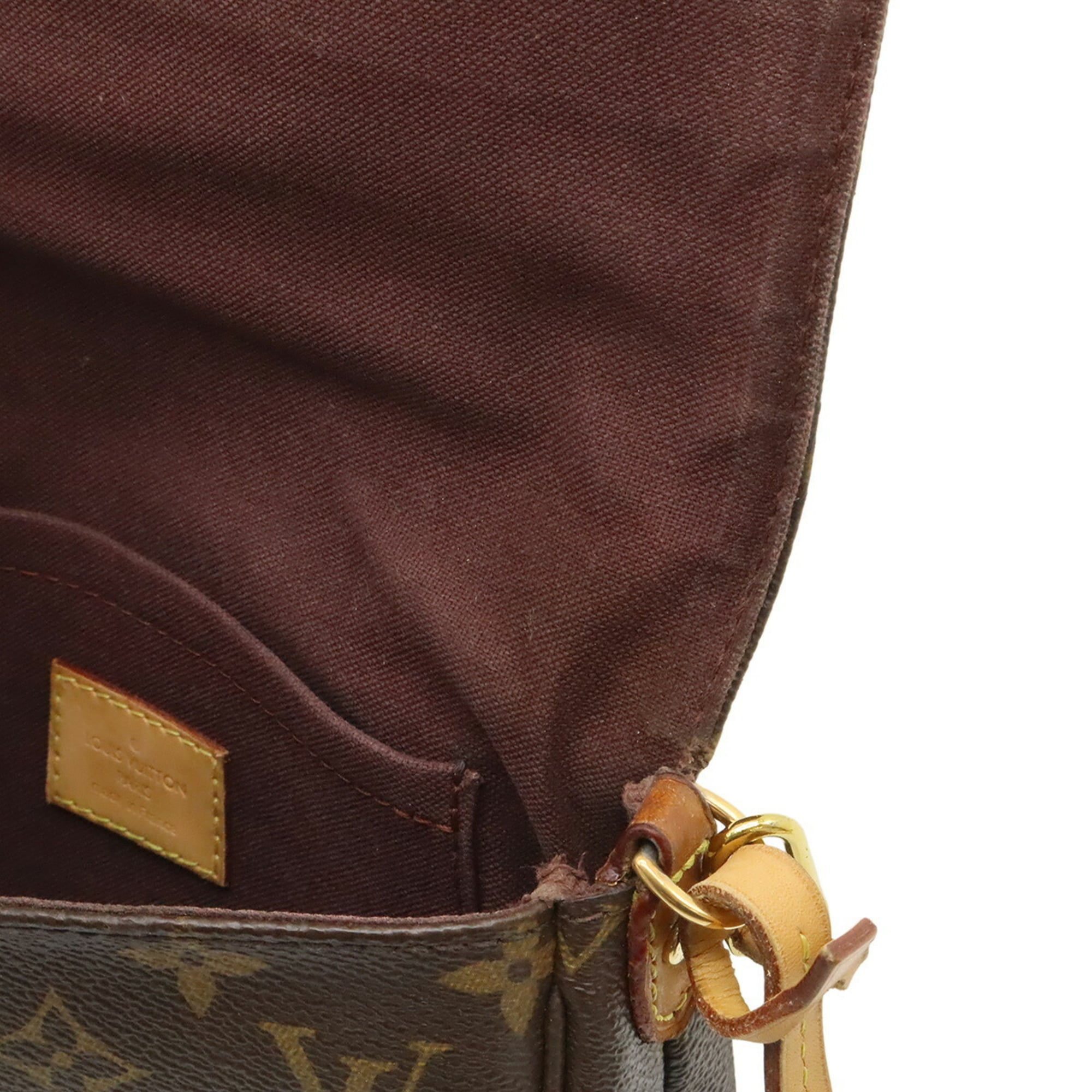 Louis Vuitton Brown Canvas Clutch Bag Pouch Shoulder Bag (Pre-Owned)
